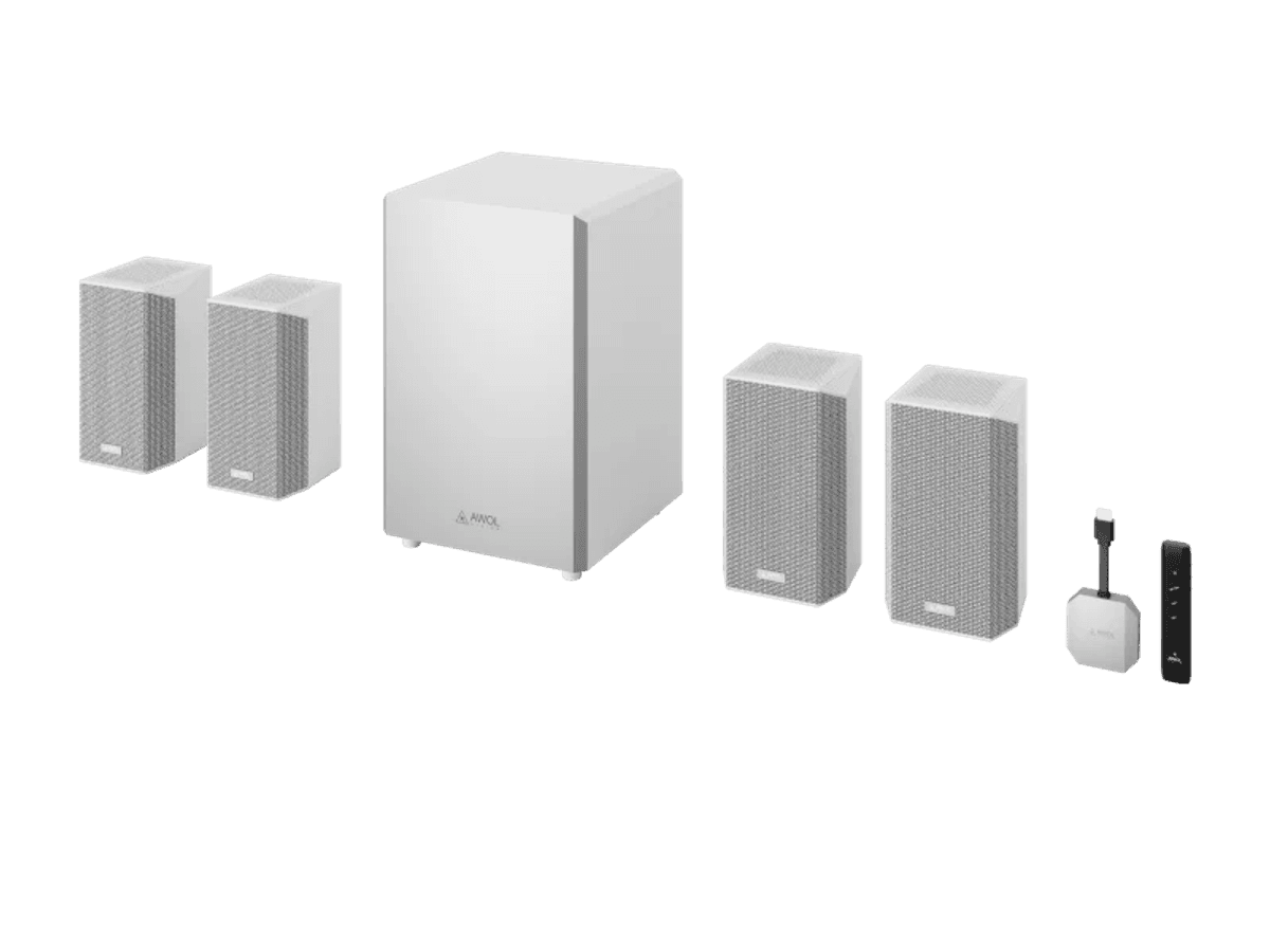 EXPRESS.de verlost ein Premium-Soundsystem von AWOL Vision mit vier Satellitenlautsprechern und einem leistungsstarken Subwoofer.