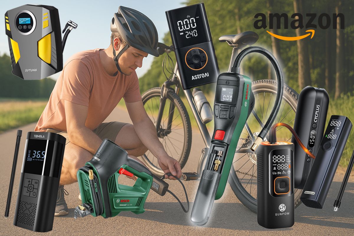 Auf dem Bild werden diverse elektrische Pumpen gezeigt, die bei Amazon vertrieben werden.