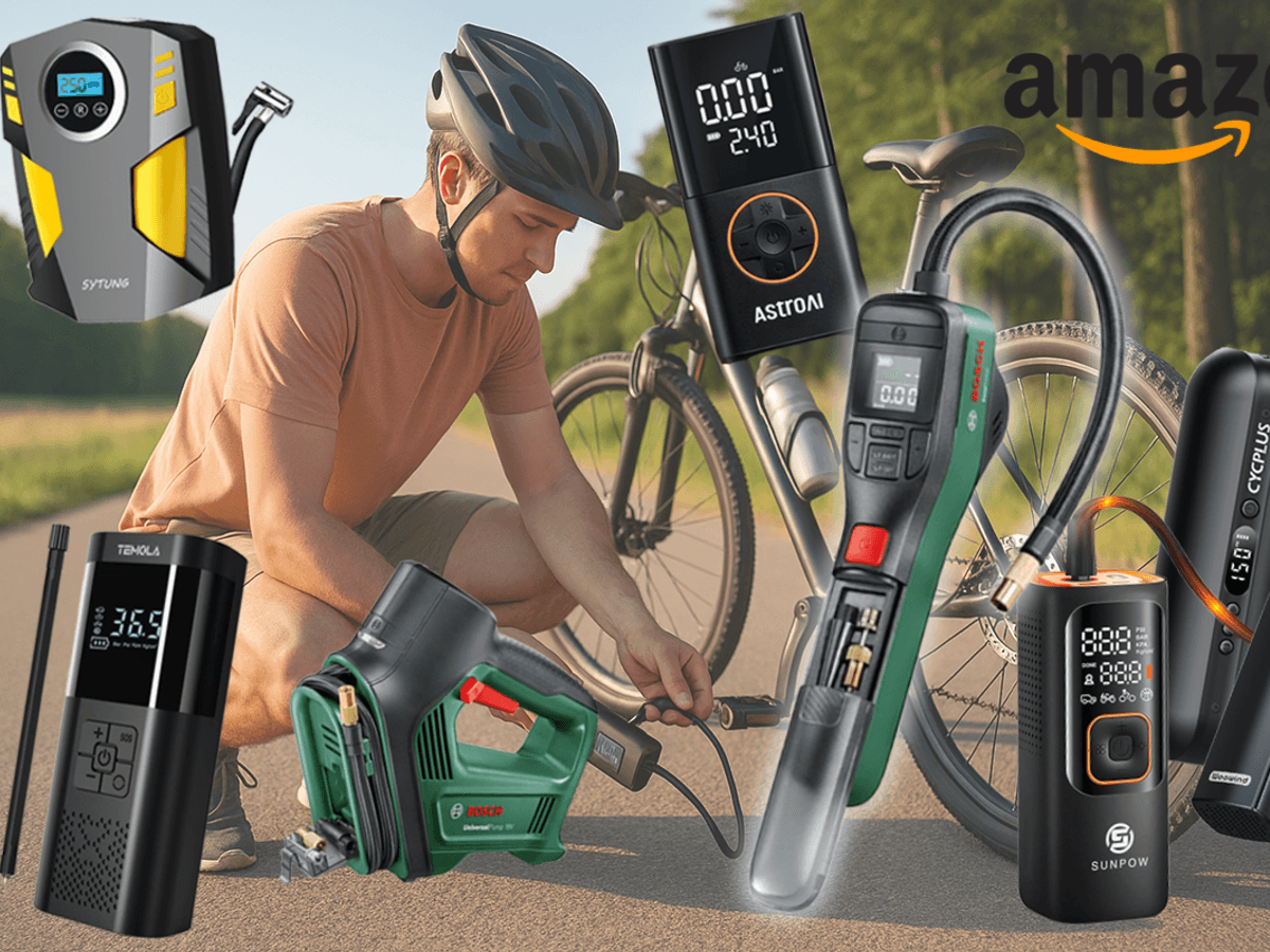 Auf dem Bild werden diverse elektrische Pumpen gezeigt, die bei Amazon vertrieben werden.