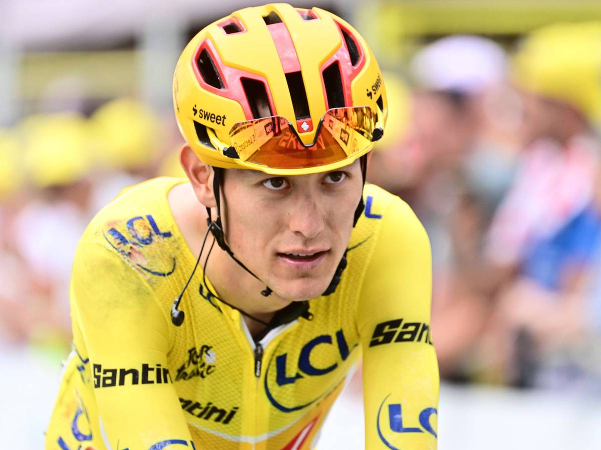 Tour de France: Das Gelbe Trikot bei der Zieldurchfahrt.