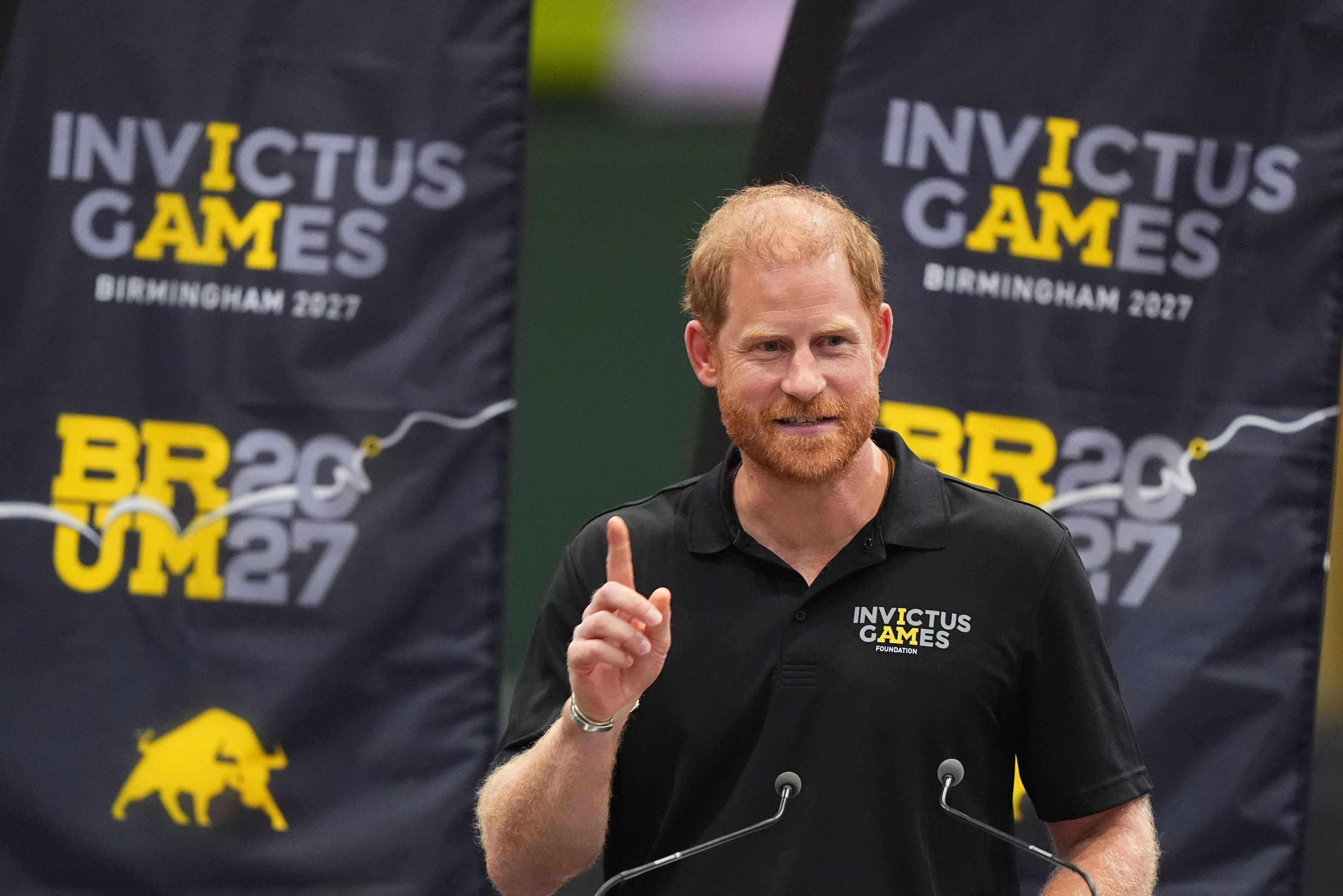 Prinz Harry, Herzog von Sussex, hält eine Rede während eines Besuchs im National Exhibition Centre (NEC) in Birmingham.