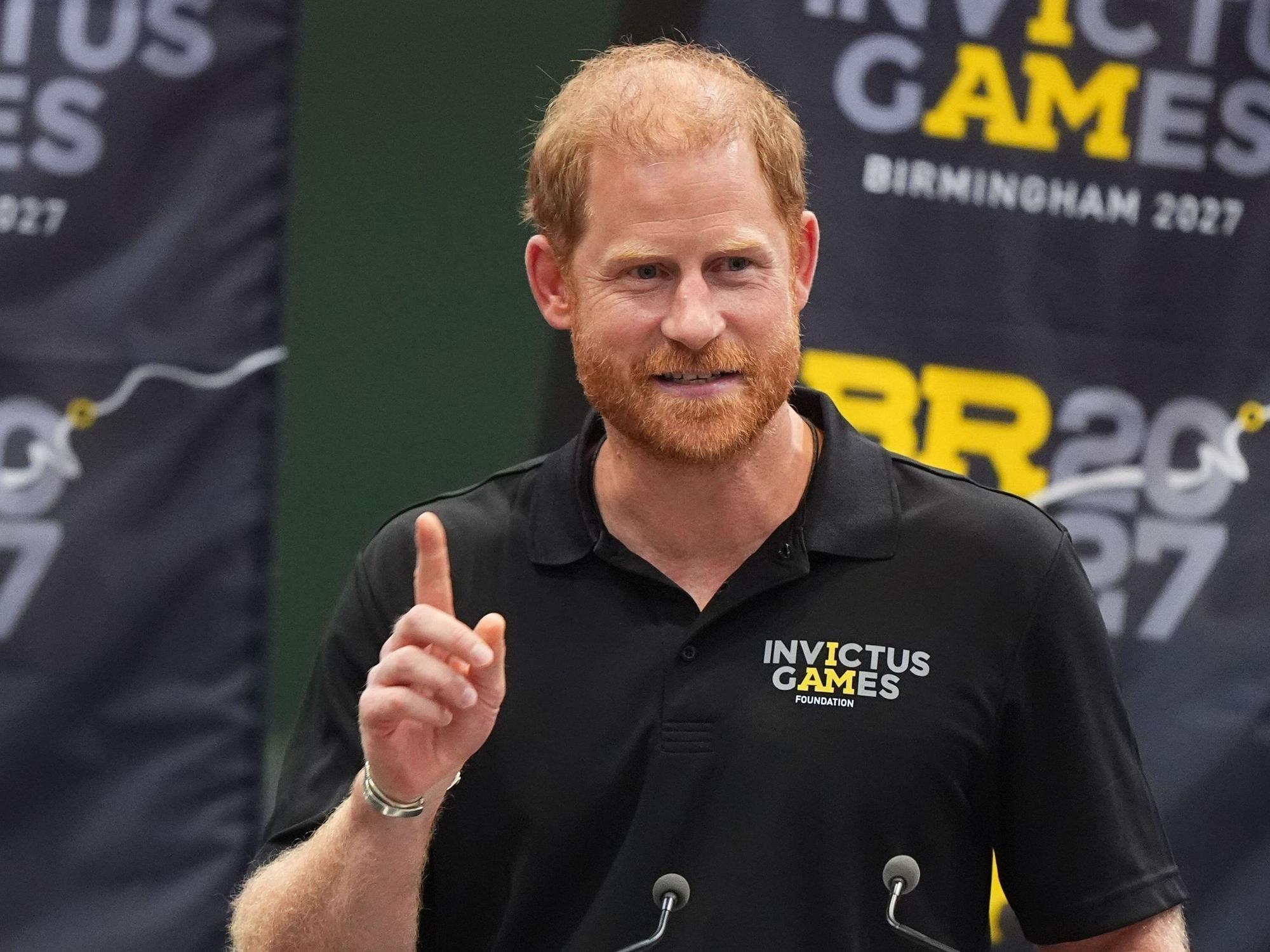 Prinz Harry, Herzog von Sussex, hält eine Rede während eines Besuchs im National Exhibition Centre (NEC) in Birmingham.