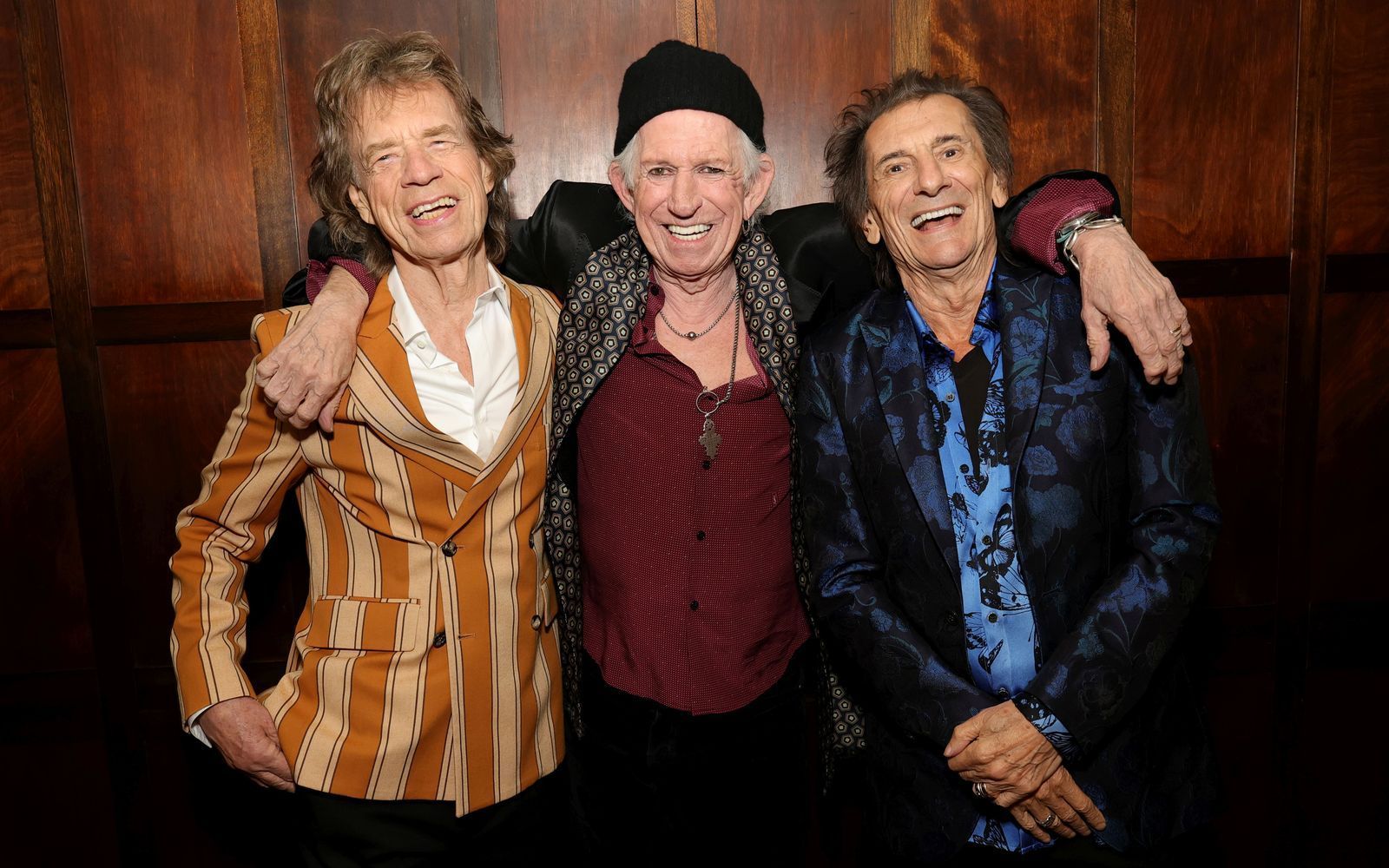 Mick Jagger (links), Keith Richards (Mitte) und Ron Wood haben immer noch unheimlich viel Freude an der Musik. Mit „Foreign Tongues“ präsentieren die Rolling Stones jetzt ihr 25. Studioalbum. (Bild: Kevin Mazur)