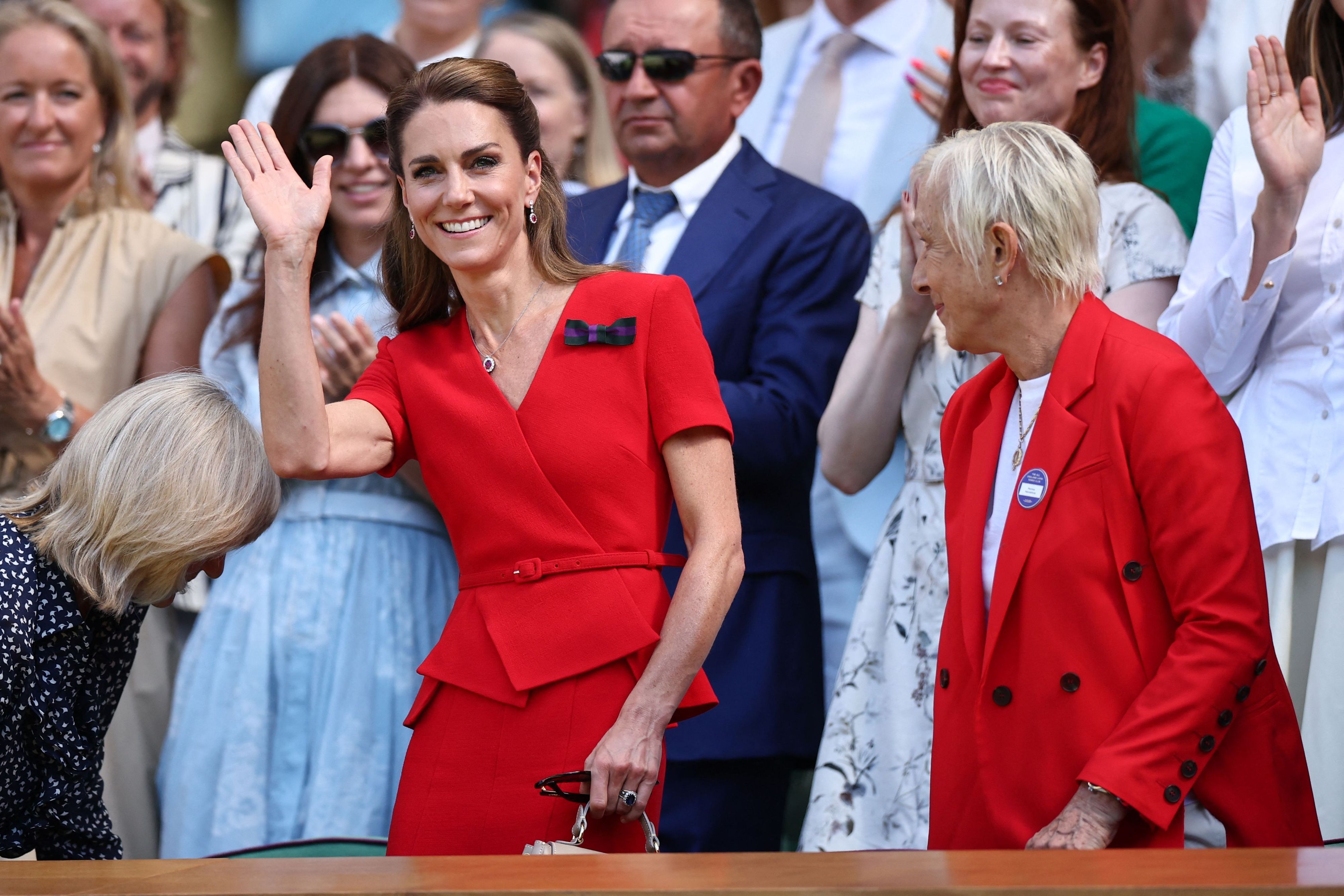 Prinzessin Kate neben der neunmaligen Wimbledon-Gewinnerin im Einzel, Martina Navratilova.