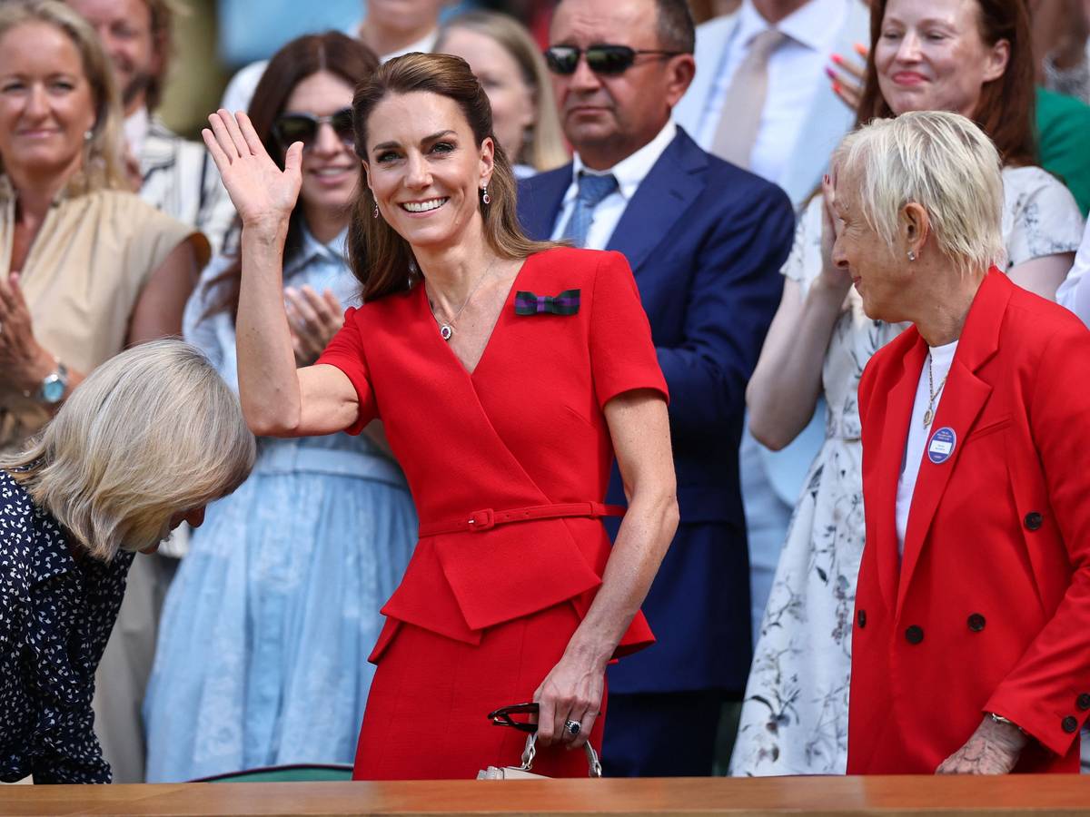 Prinzessin Kate neben der neunmaligen Wimbledon-Gewinnerin im Einzel, Martina Navratilova.