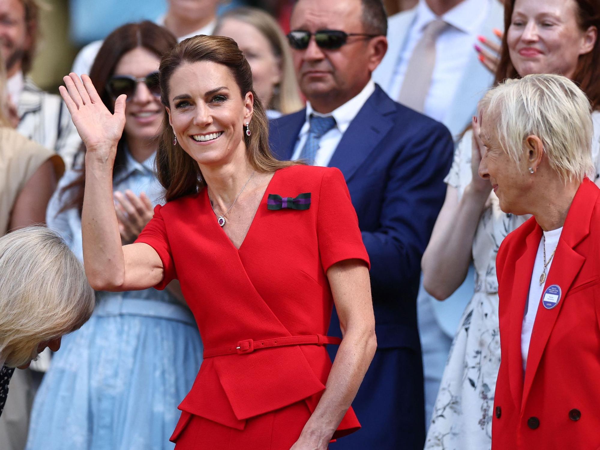 Prinzessin Kate neben der neunmaligen Wimbledon-Gewinnerin im Einzel, Martina Navratilova.