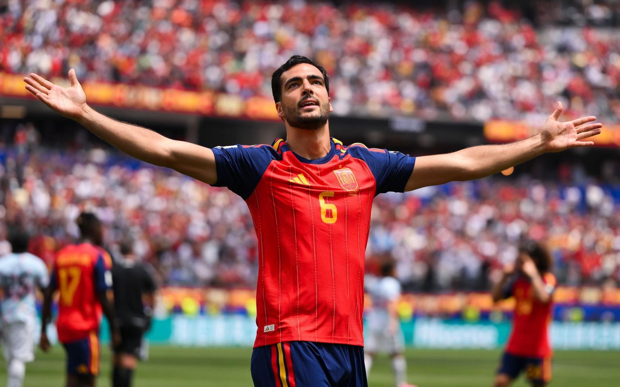 Mikel Merino traf zuletzt in zwei aufeinanderfolgenden K.o.-Spielen als Einwechselspieler für Spanien. (Bild: 2026 Getty Images/David Ramos)