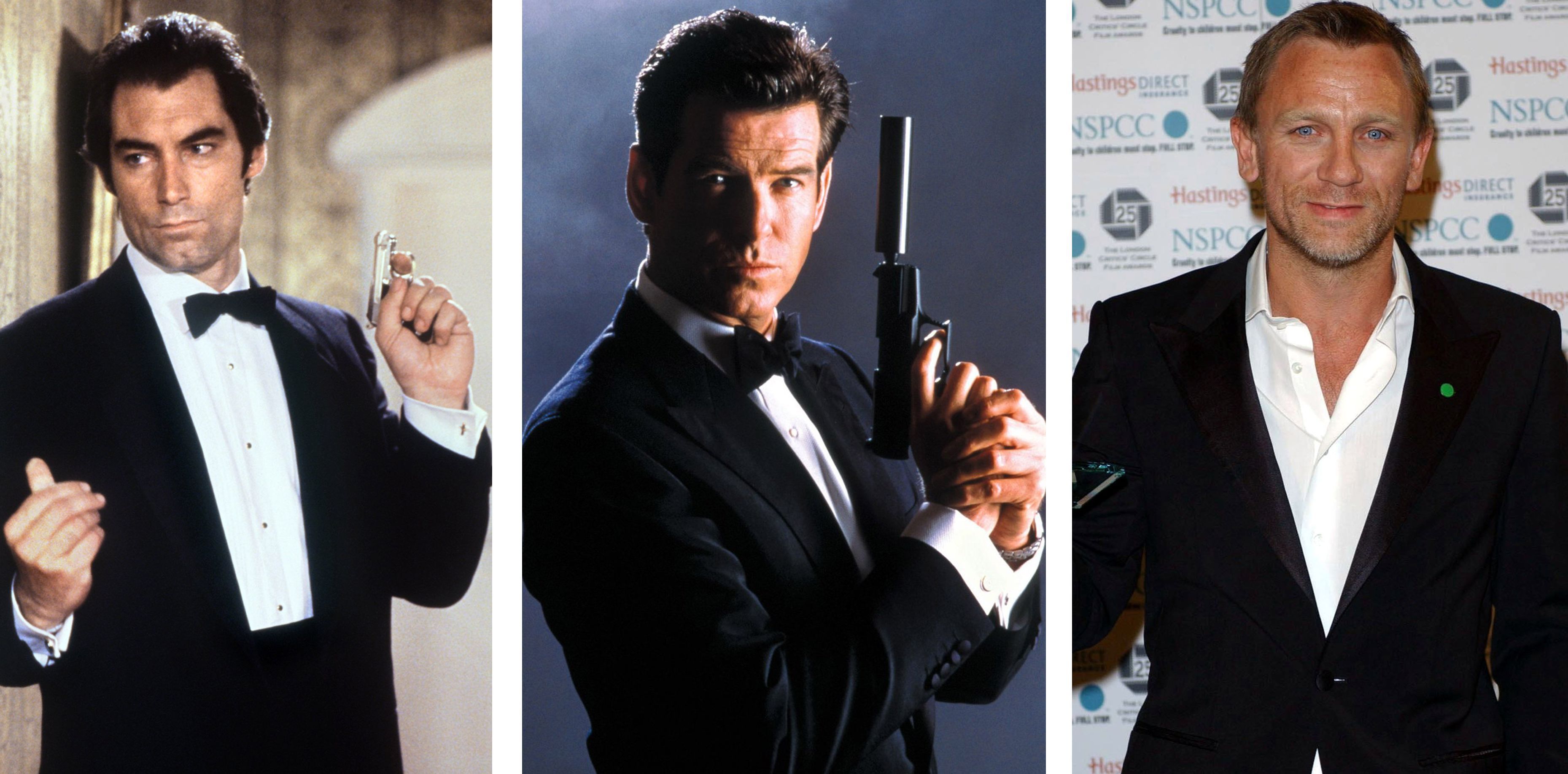 Die James-Bond-Darsteller (unten l-r) Timothy Dalton, Pierce Brosnan und Daniel Craig.