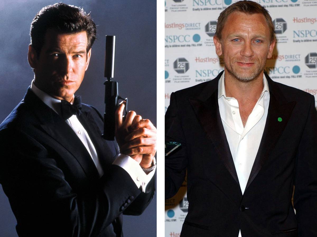Die James-Bond-Darsteller (unten l-r) Timothy Dalton, Pierce Brosnan und Daniel Craig.