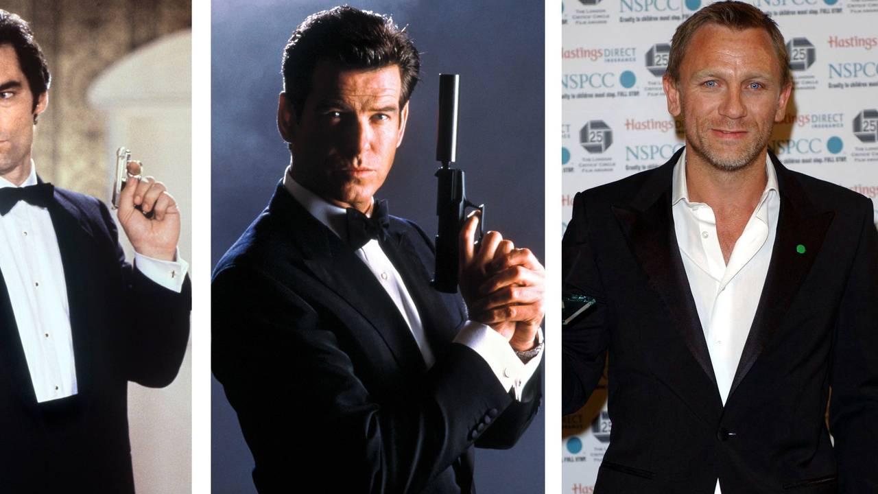Die James-Bond-Darsteller (unten l-r) Timothy Dalton, Pierce Brosnan und Daniel Craig.