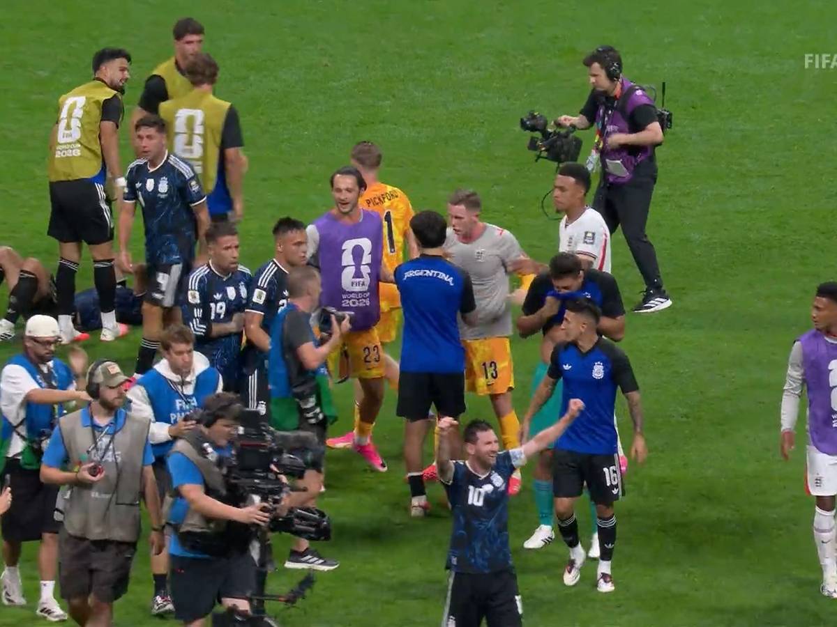 Hitzige Szenen nach dem WM-Halbfinale zwischen England und Argentinien.