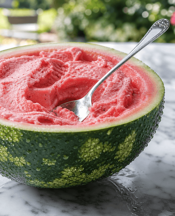 Ein Beispielbild von dem Eis direkt aus der Wassermelone.