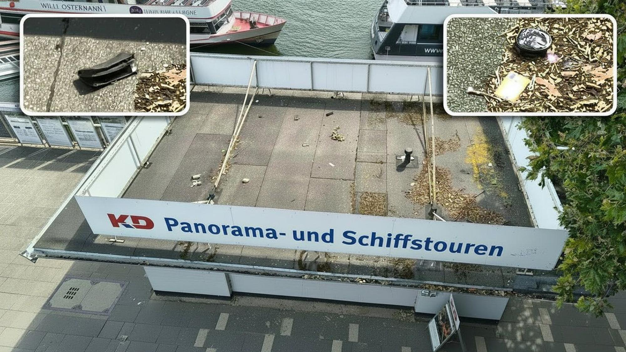 Auf dem Dach des Ticket-Häuschens der KD befinden sich mehrere Wertgegenstände.