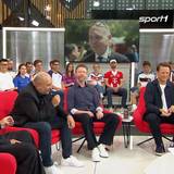 Doppelpass mit Stefan Effenberg, Amid Nouripour, Steffen Freund und Jochen Stutzky.