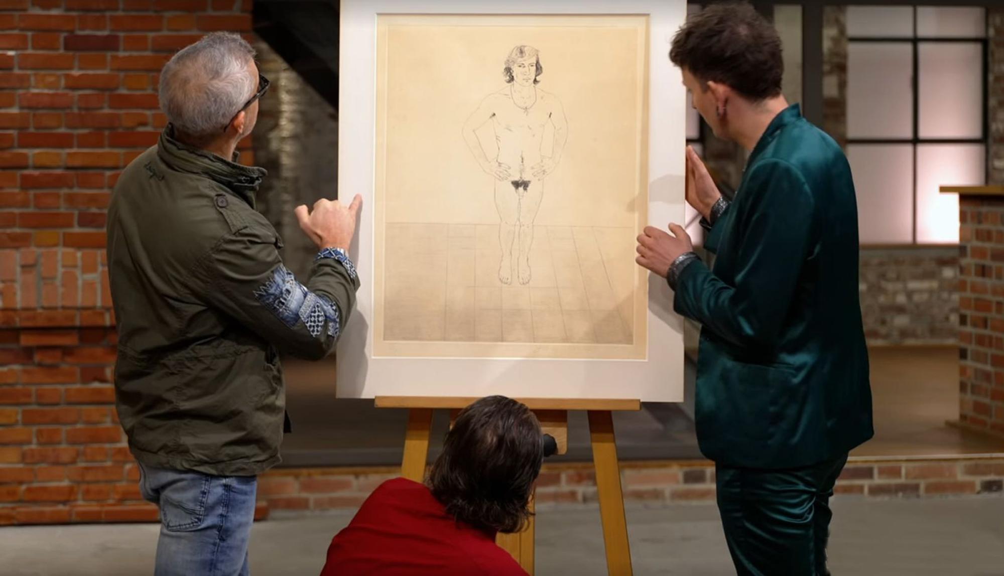 Verkäufer Josef Ohlert wollte eine Radierung des britischen Künstlers David Hockney verkaufen. (Bild: ZDF)