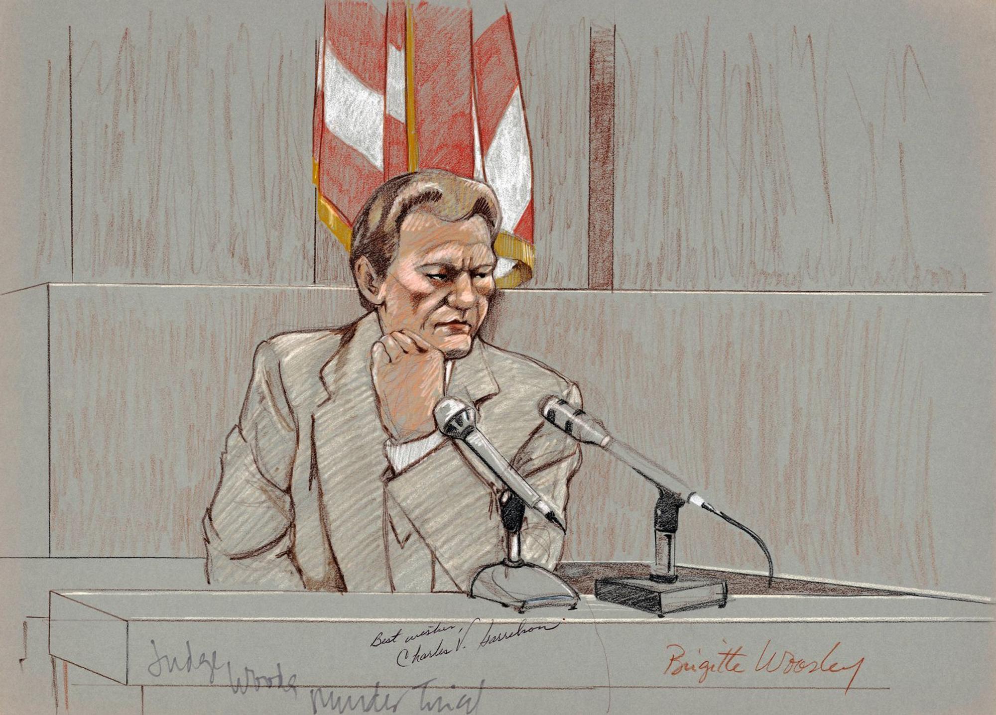 Woody Harrelsons Vater, hier beim Prozess gegen ihn wegen Mordes, war ein berüchtigter Auftragskiller. Wegen der Ermordung eines US-Bezirksrichters wurde Charles Voyde Harrelson 1981 zu einer lebenslangen Haftstrafe verurteilt. (Bild: IMAGO / GRANGER Historical Picture Archive)