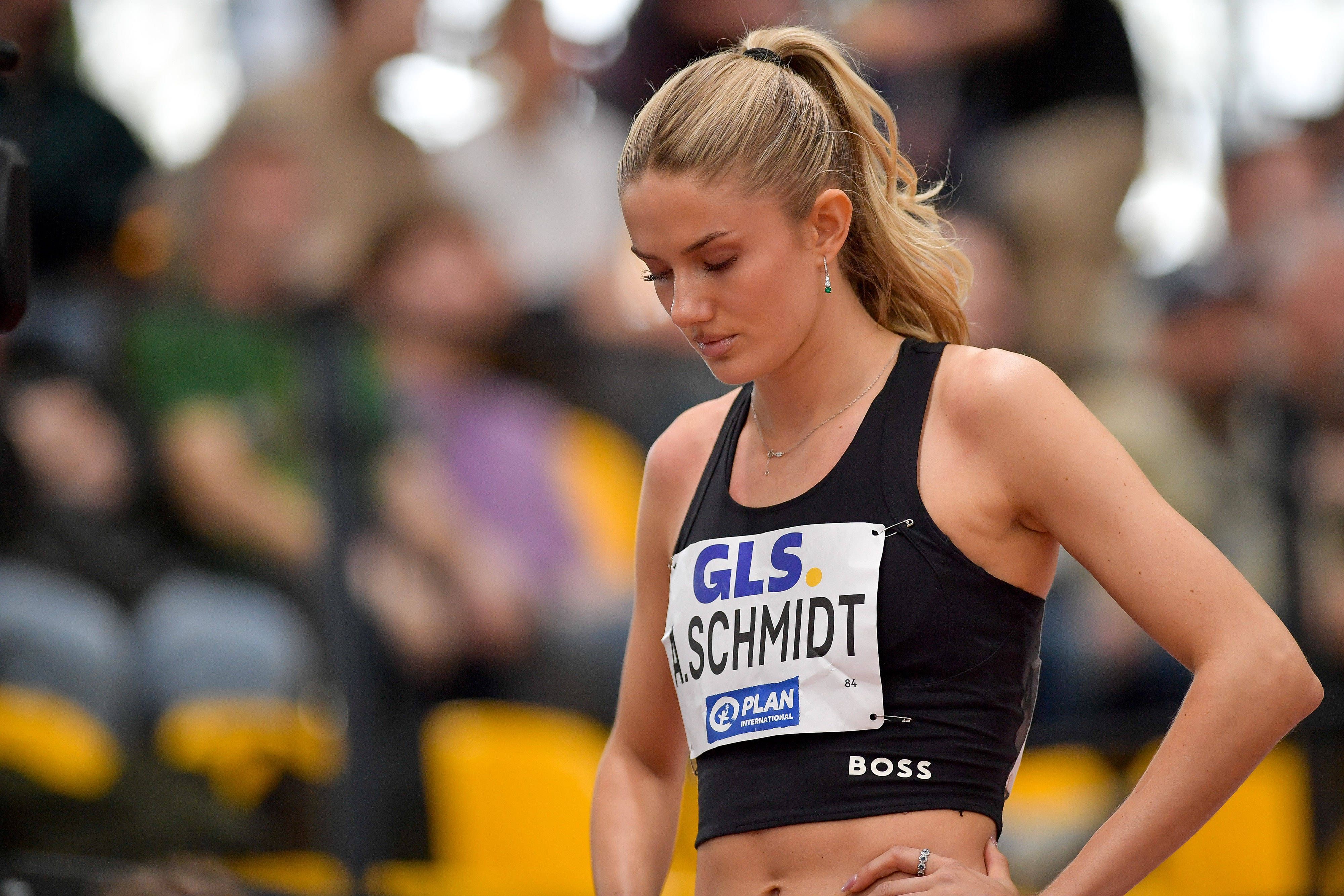 Alica Schmidt konzentriert sich vor dem Start.