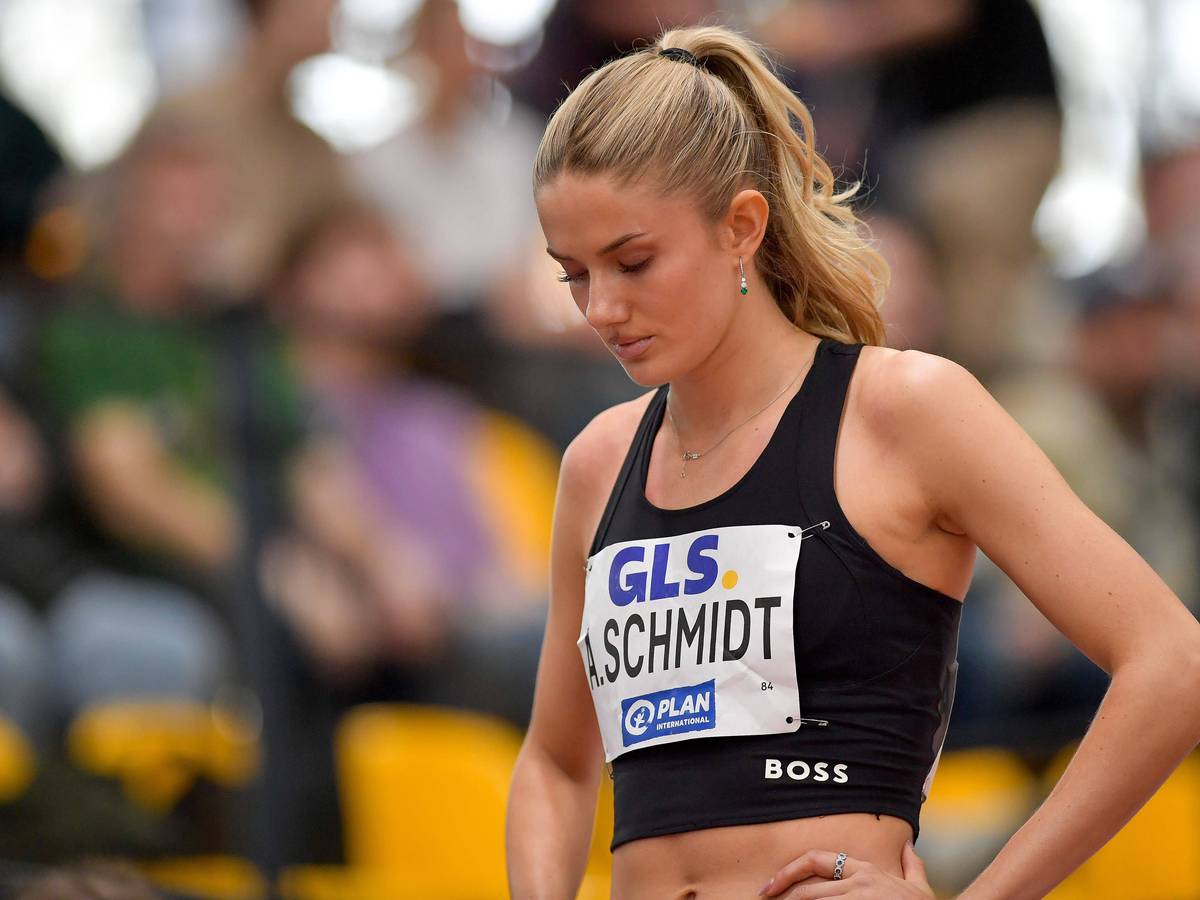 Alica Schmidt konzentriert sich vor dem Start.