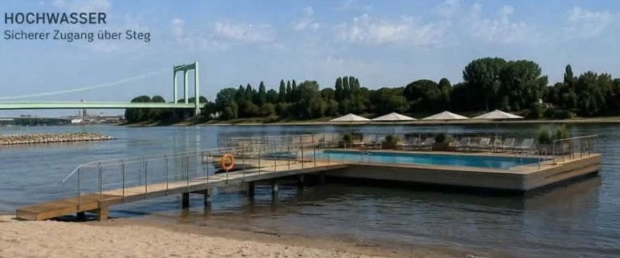 So könnte ein kleines Rheinbad in Köln-Rodenkirchen aussehen.
