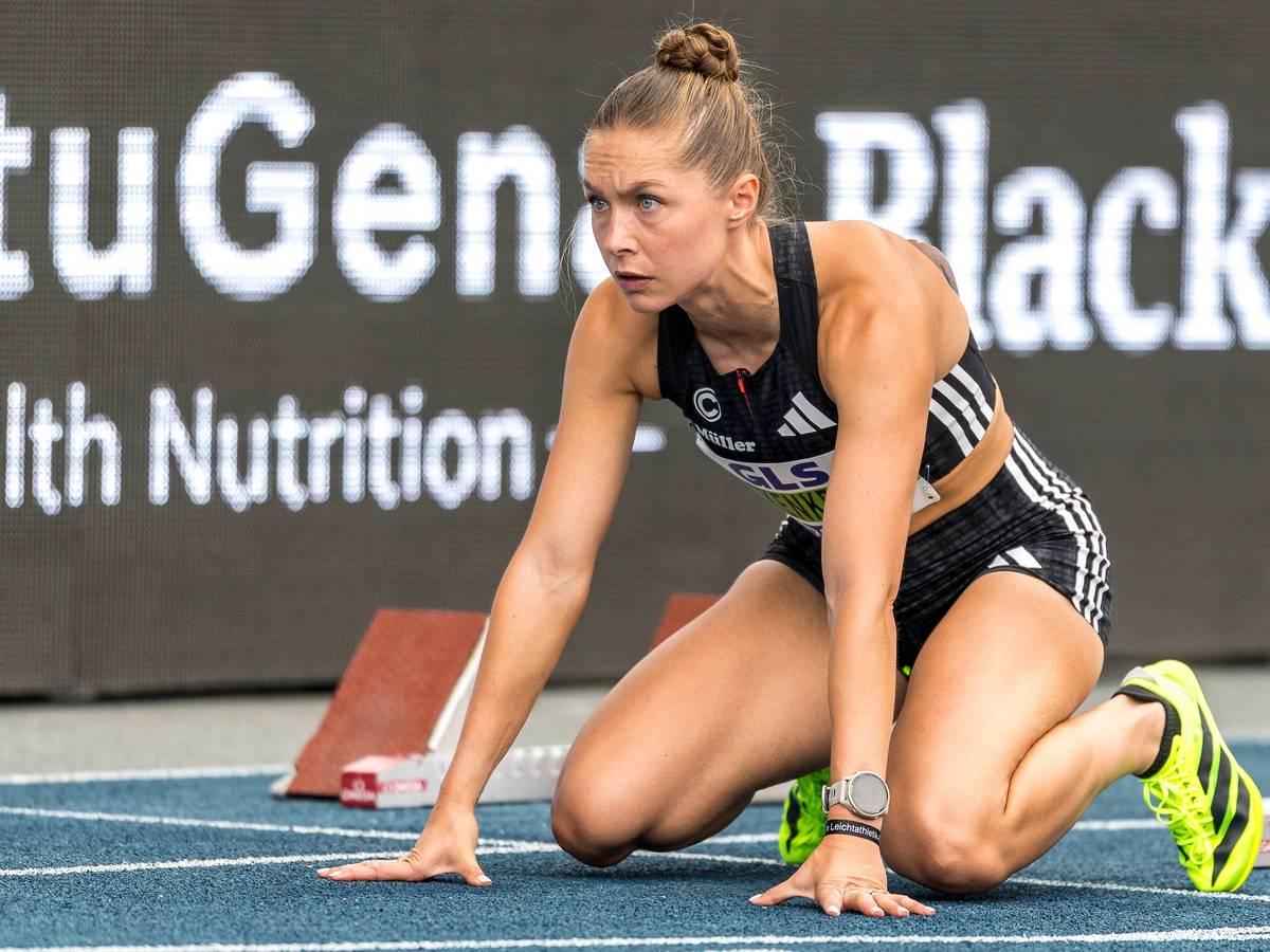 Gina Lückenkemper im Vorlauf der Deutschen Leichtathletik-Meisterschaften am im Lorheide-Stadion, Bochum-Wattenscheid.