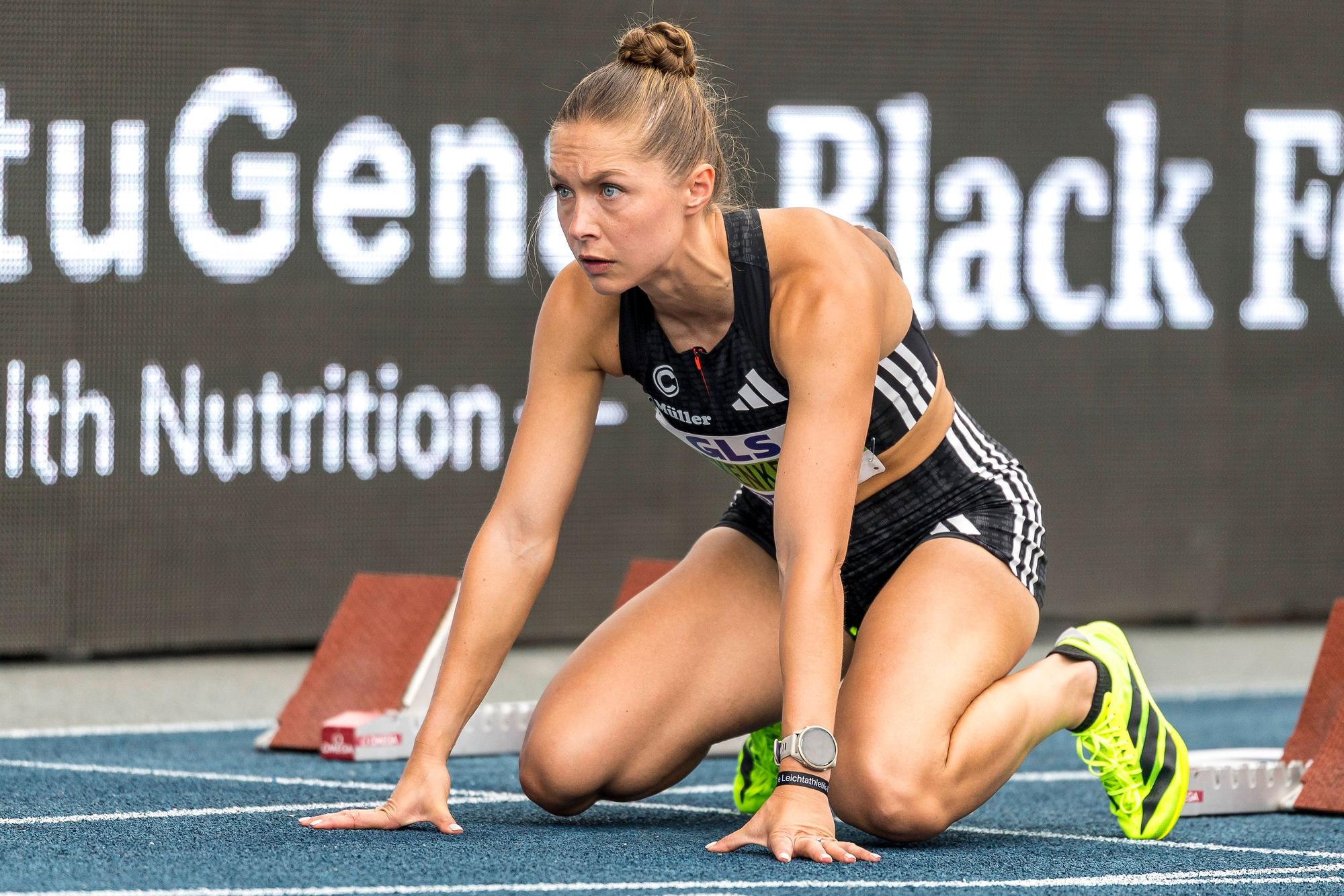 Gina Lückenkemper im Vorlauf der Deutschen Leichtathletik-Meisterschaften am im Lorheide-Stadion, Bochum-Wattenscheid.