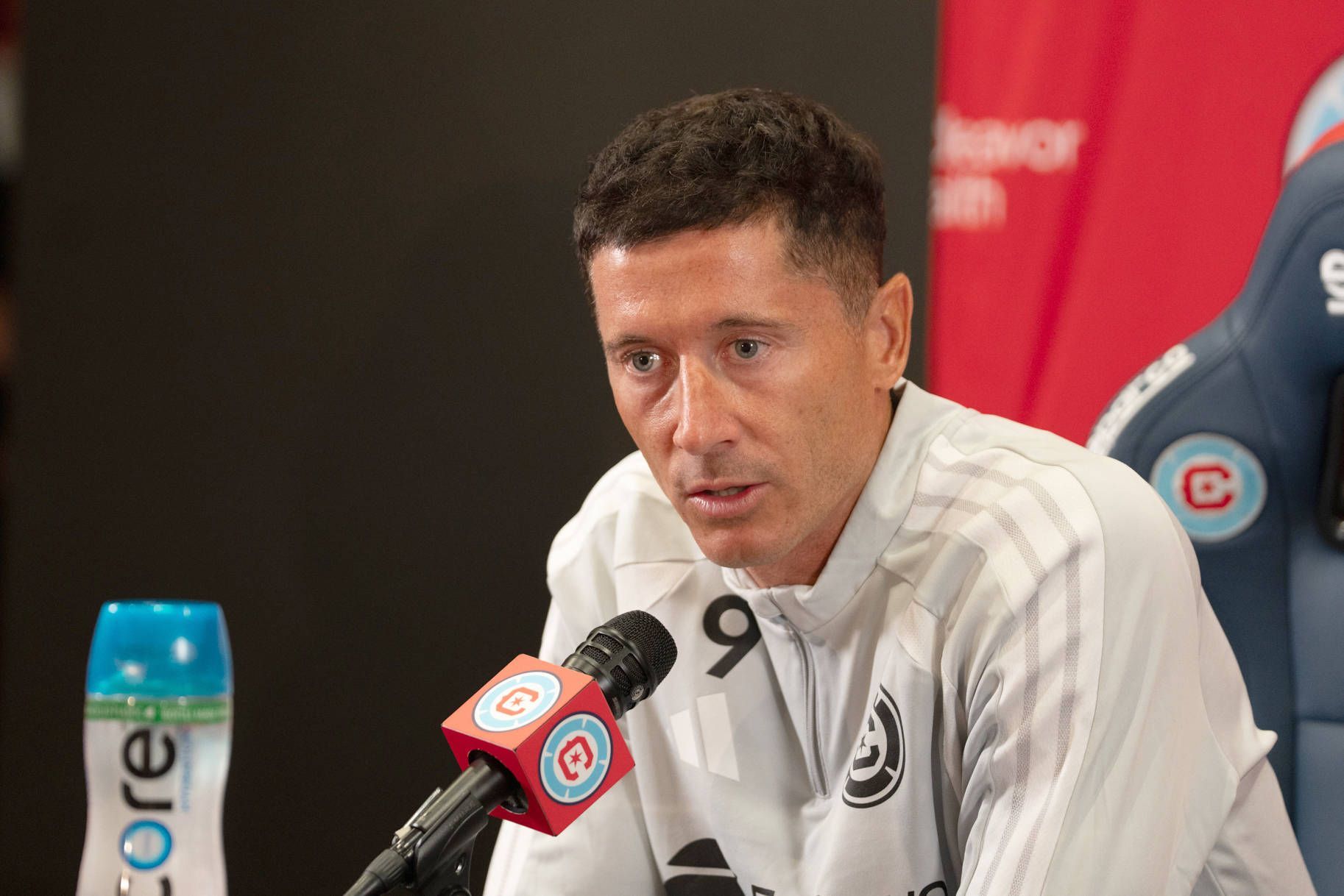 Pressekonferenz mit Robert Lewandowski.