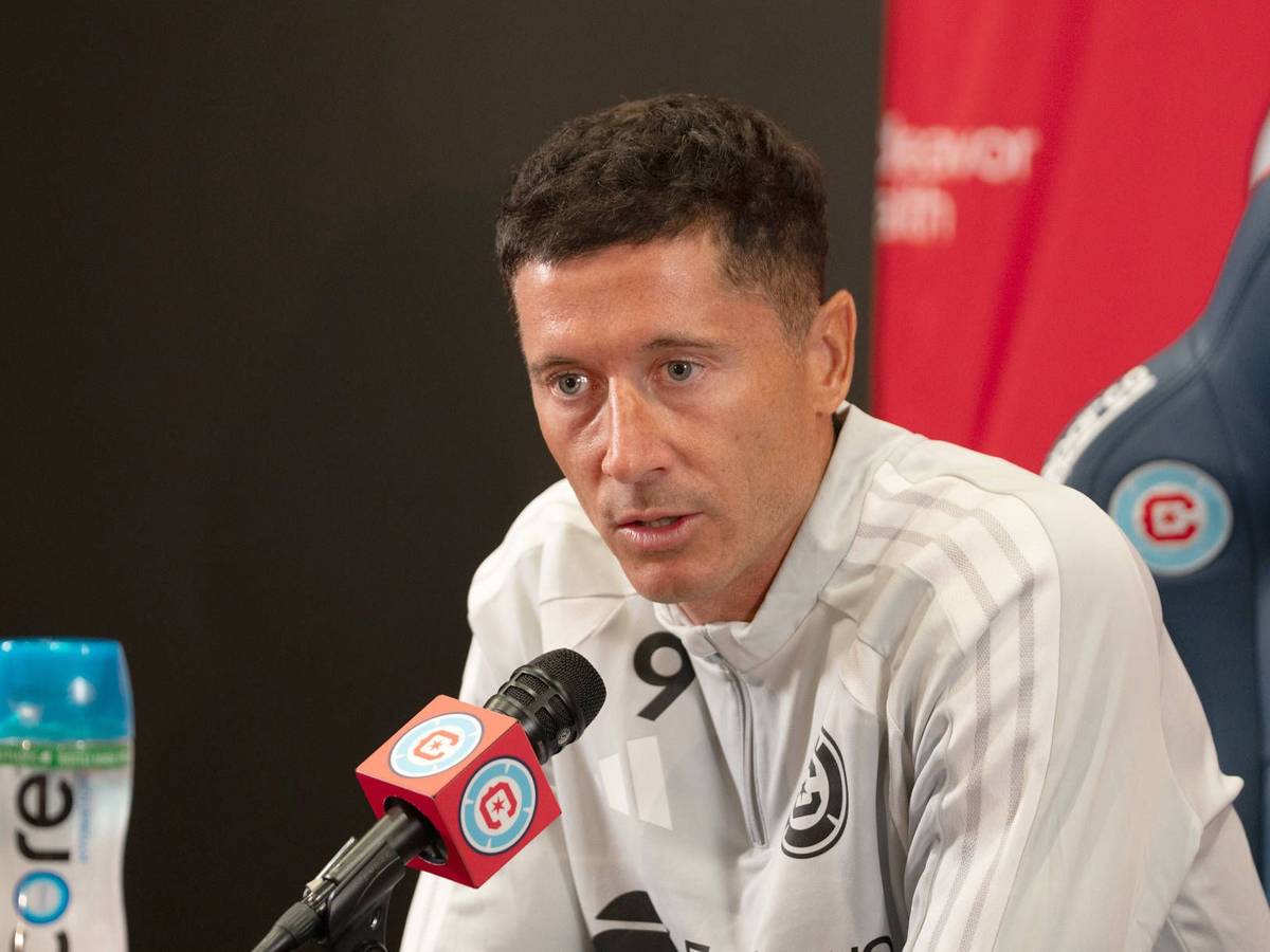 Pressekonferenz mit Robert Lewandowski.