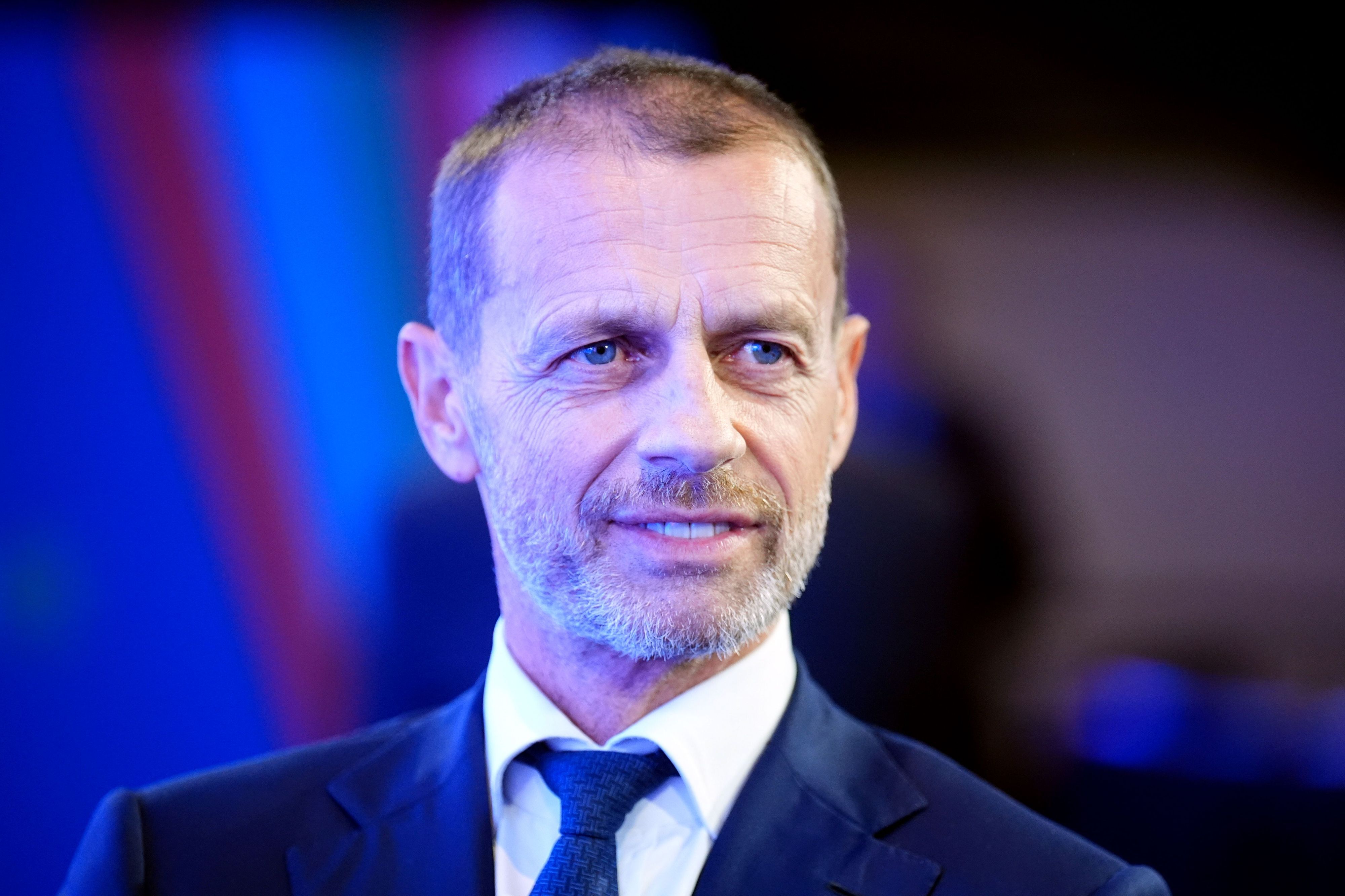 Uefa-Präsident bei der Eröffnung der Uefa Euro 2028 im Below The Lights.