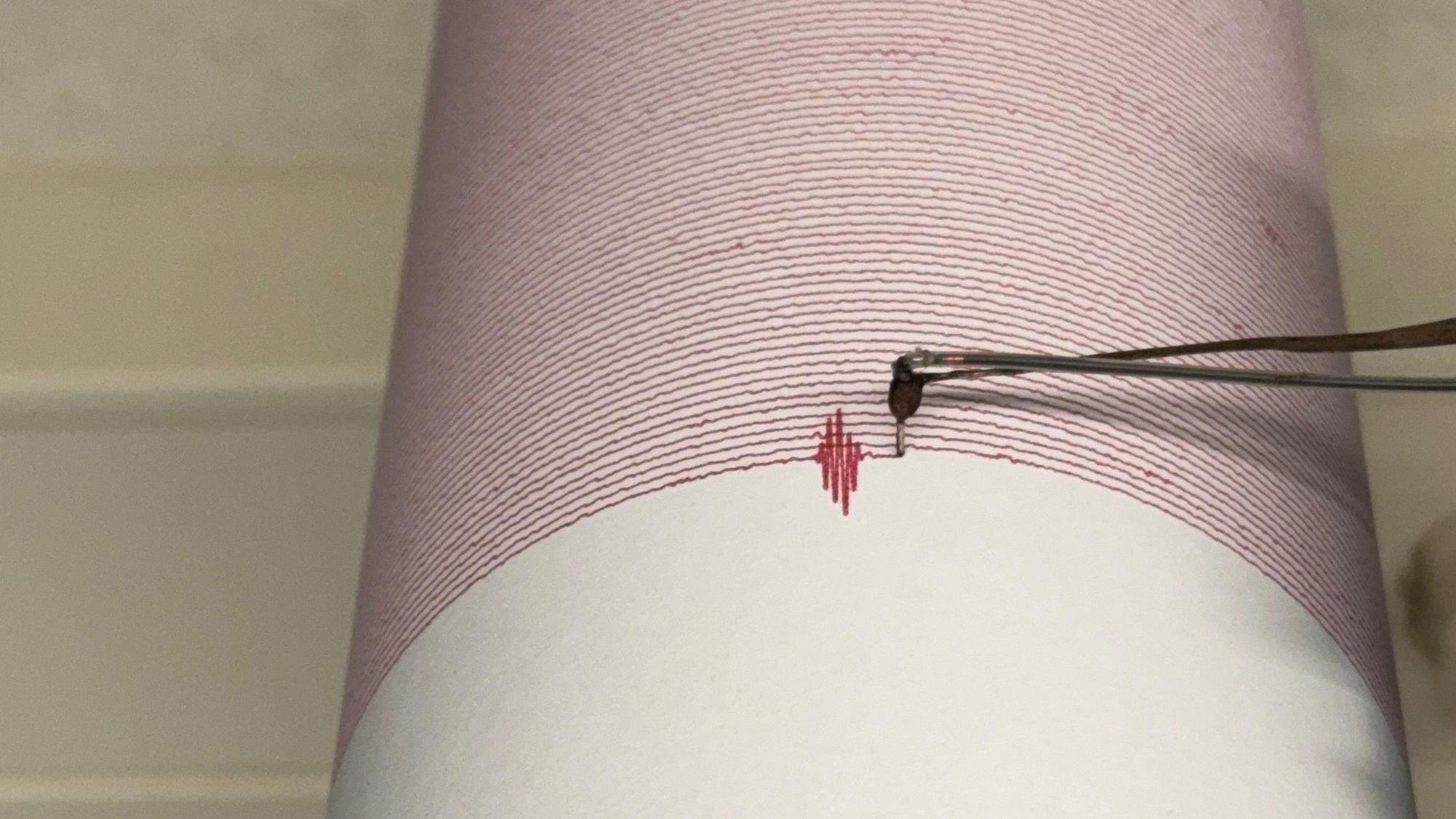 Ein Seismograf zeichnet Erdbewegungen auf