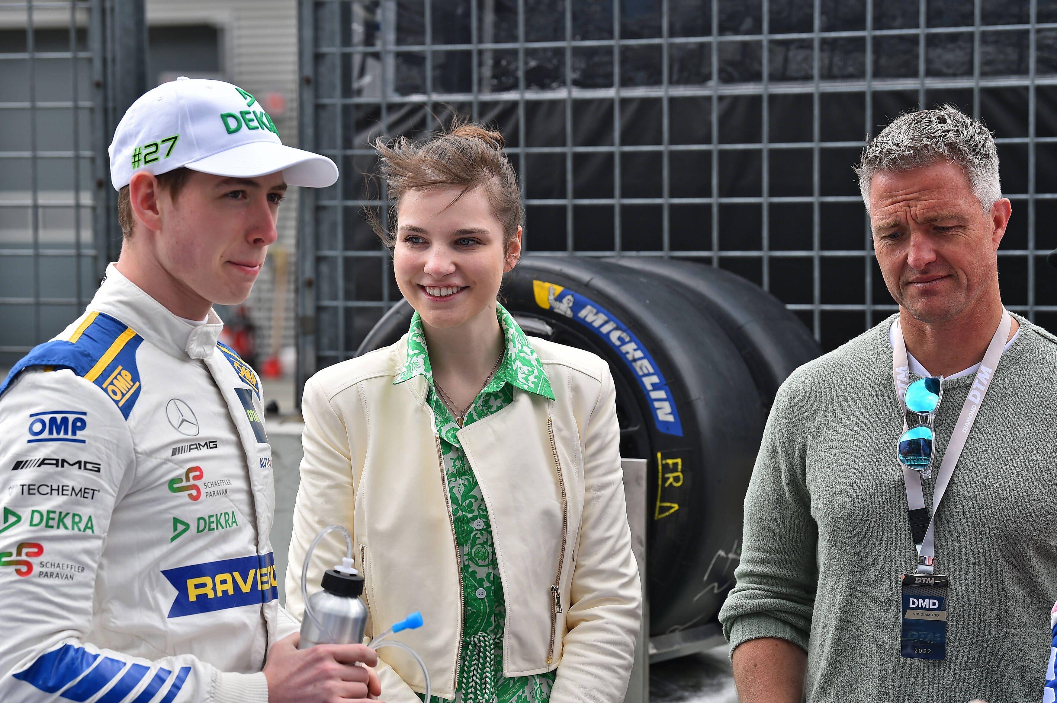 David und Vivien Schumacher neben Ralf Schumacher.