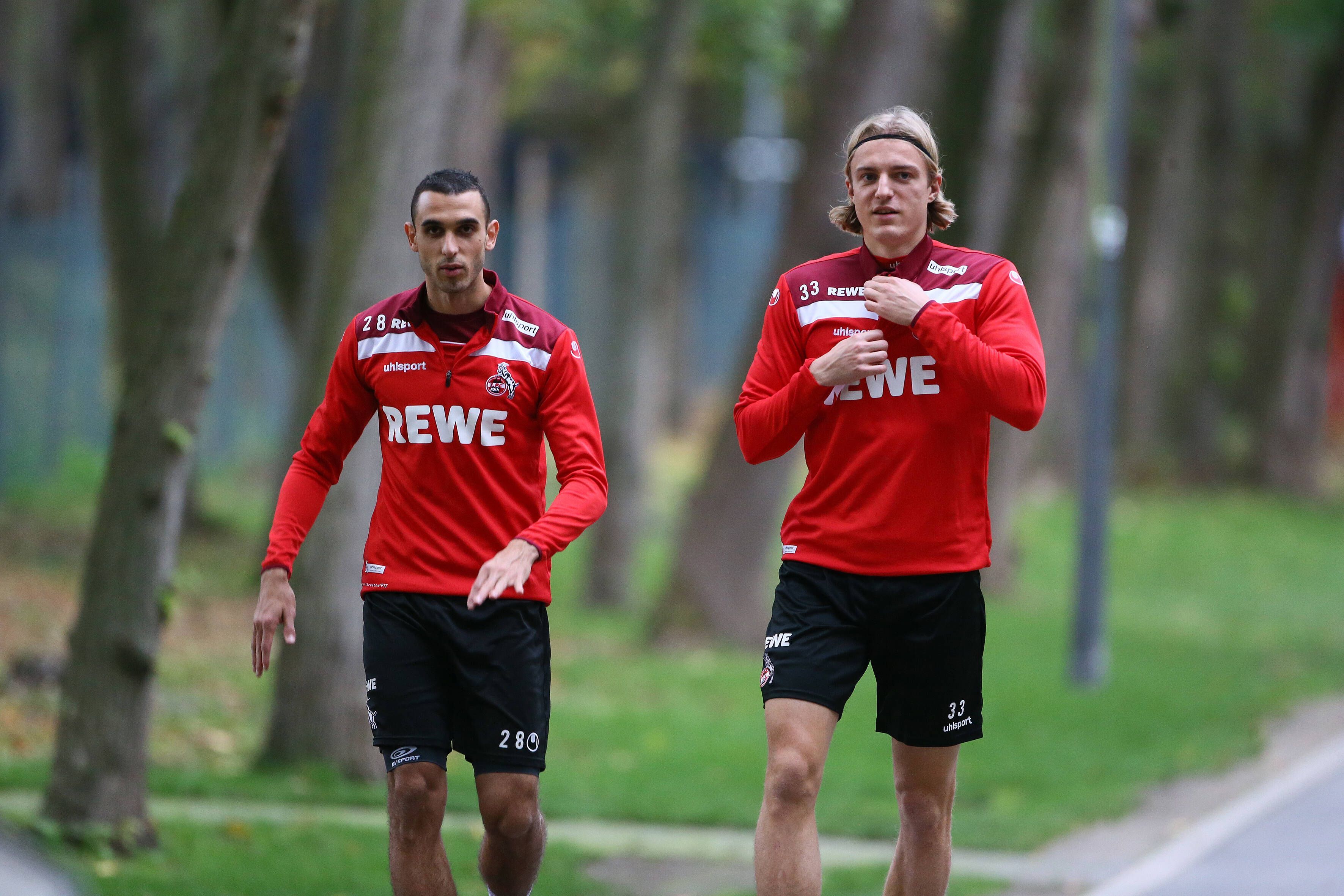 Sebastiaan Bornauw und Ellyes Skhiri gehen zum FC-Training.