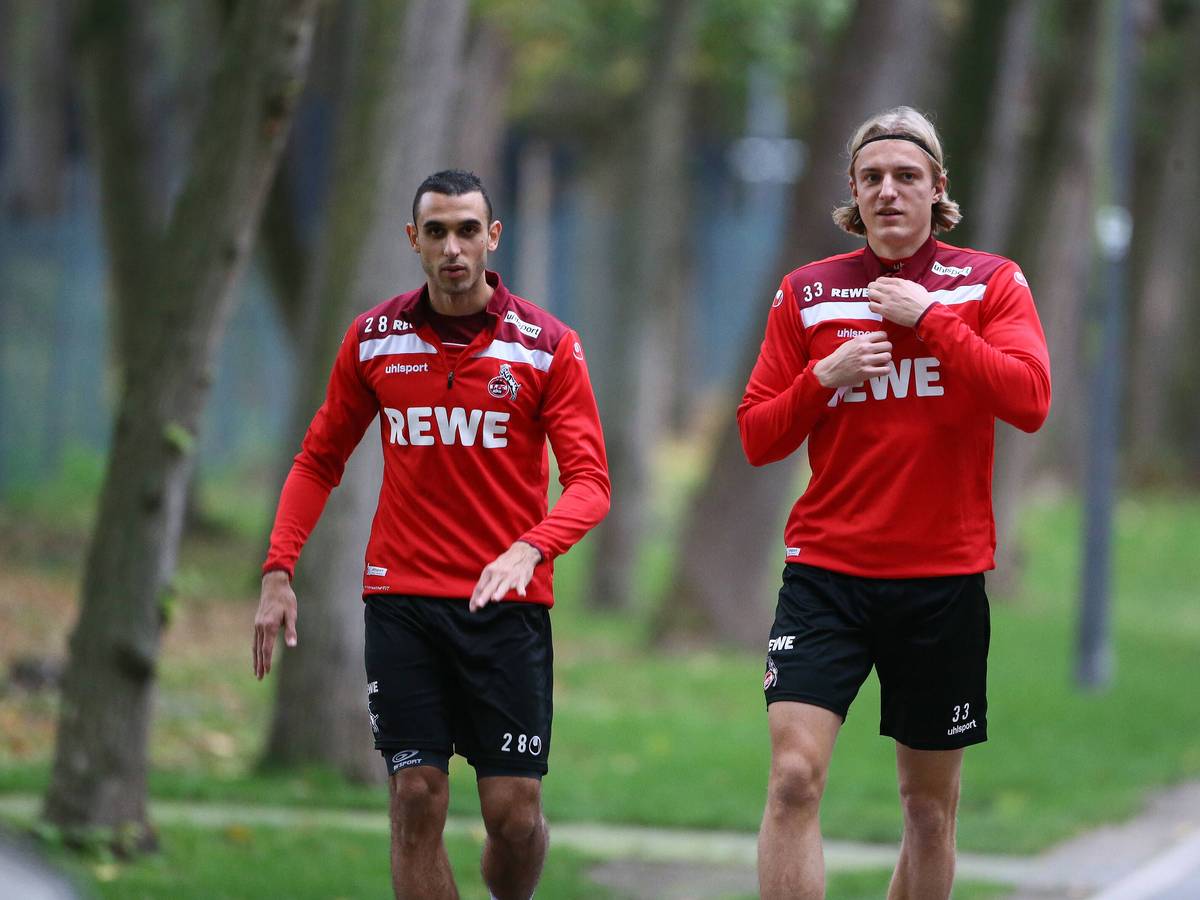 Sebastiaan Bornauw und Ellyes Skhiri gehen zum FC-Training.