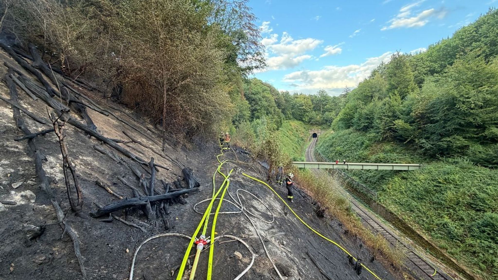 Waldbrand am Lüderich in Rösrath.