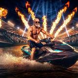 In Stefan Raabs neuer RTL-Show „Jetski Star WM“ soll es rasant werden. (Bild: RTL / Raab Entertainment / KI-generiert)
