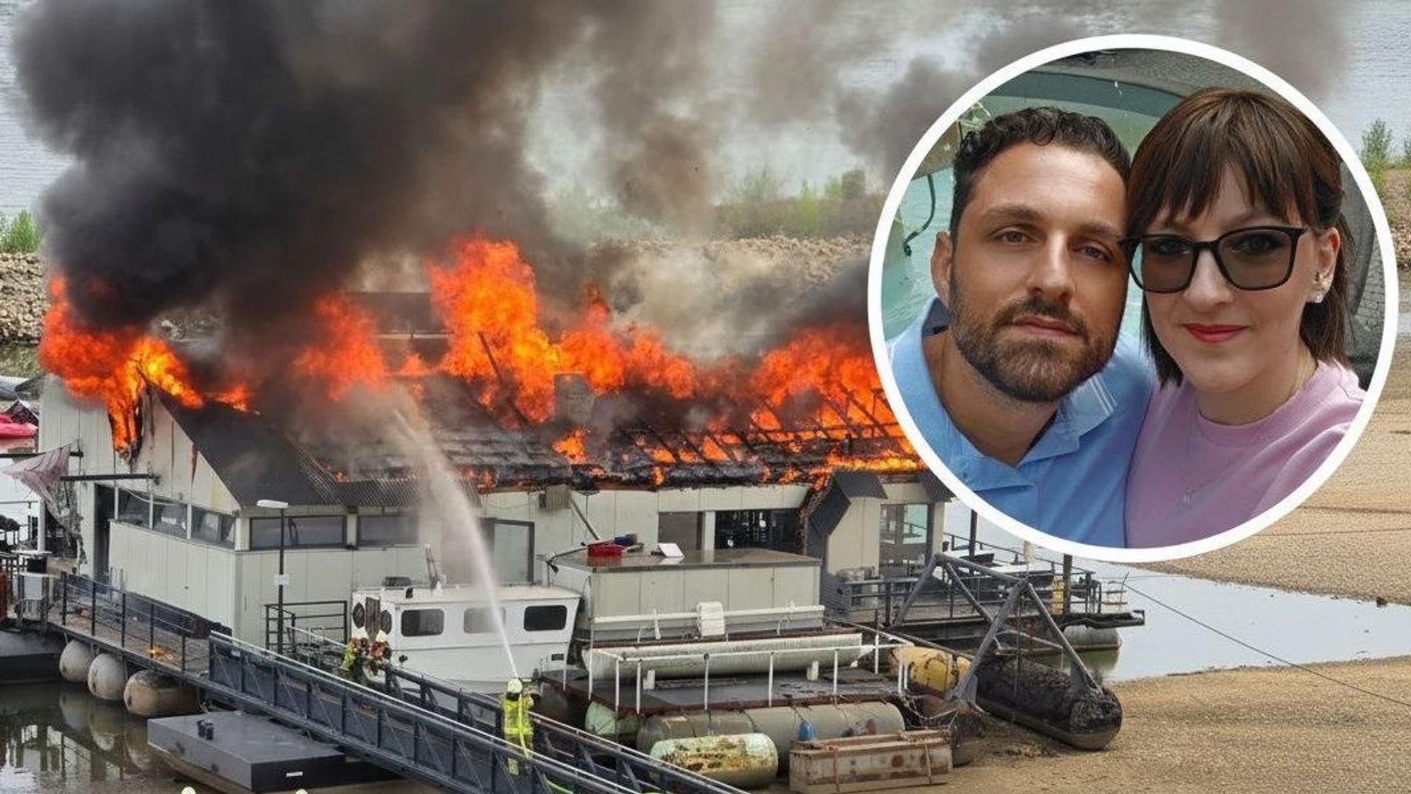 Ein Feuer verwüstete das Sürther Bootshaus. Melanie Stein und ihr Verlobter Cristiano wollten dort heiraten.