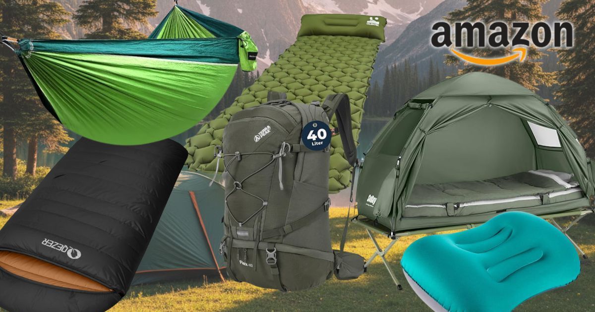 Praktische Outdoor-Deals bei Amazon: Jetzt bis -56% auf Zelte, Schlafsäcke, Isomatten & mehr im Camping-Sale sparen