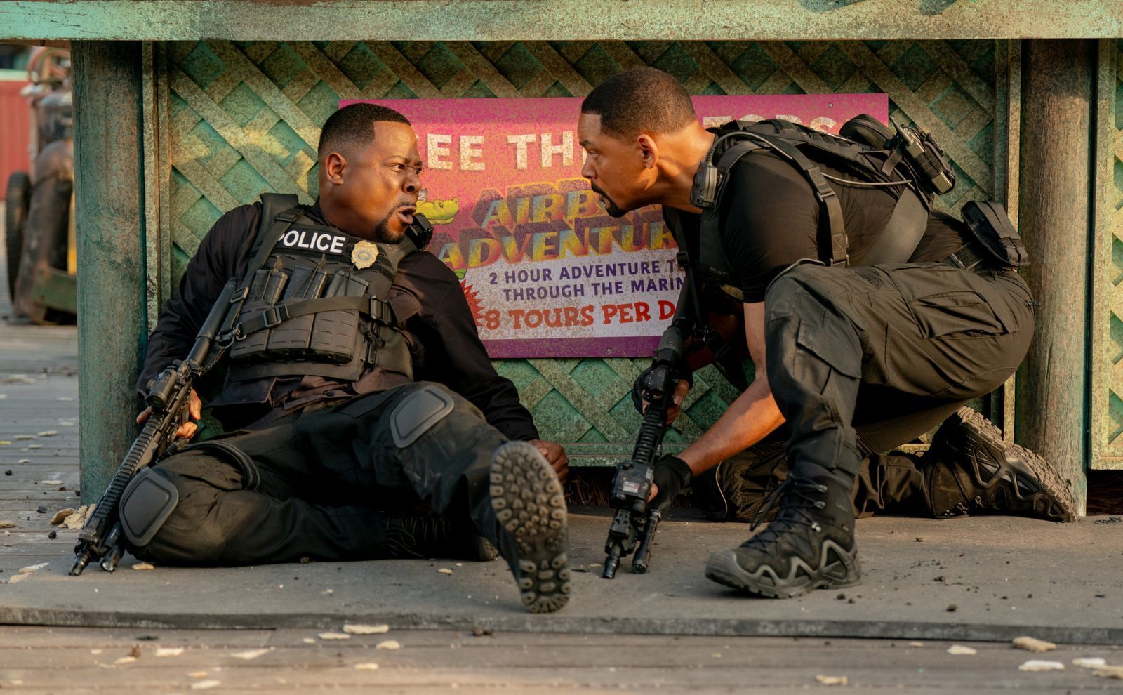 Normalerweise jagen Marcus (Martin Lawrence, links) und Mike (Will Smith) die bösen Buben, in „Bad Boys: Ride or Die“ sind sie plötzlich selbst auf der Flucht vor der Polizei. (Bild: 2024 CTMG/Sony Pictures/Frank Masi)