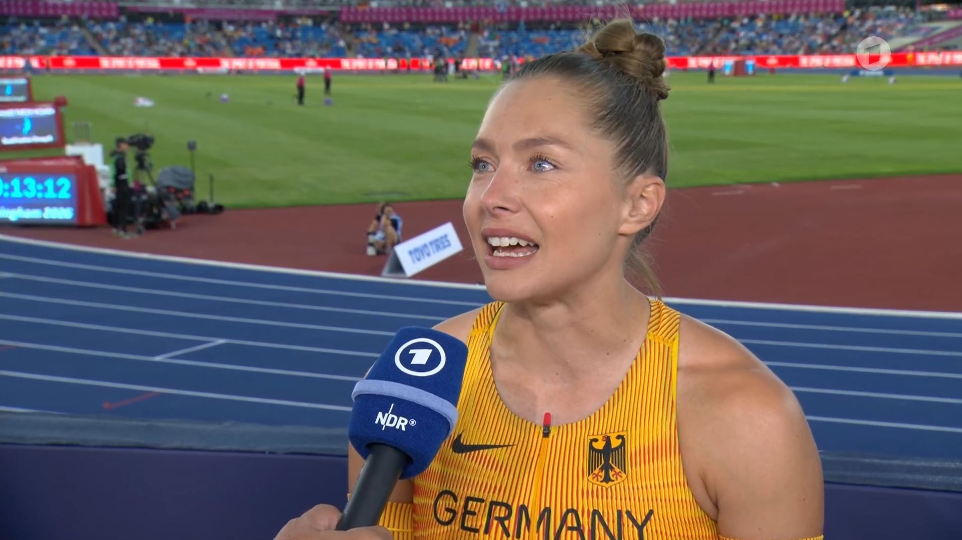 Interview mit Gina Lückenkemper in der ARD.