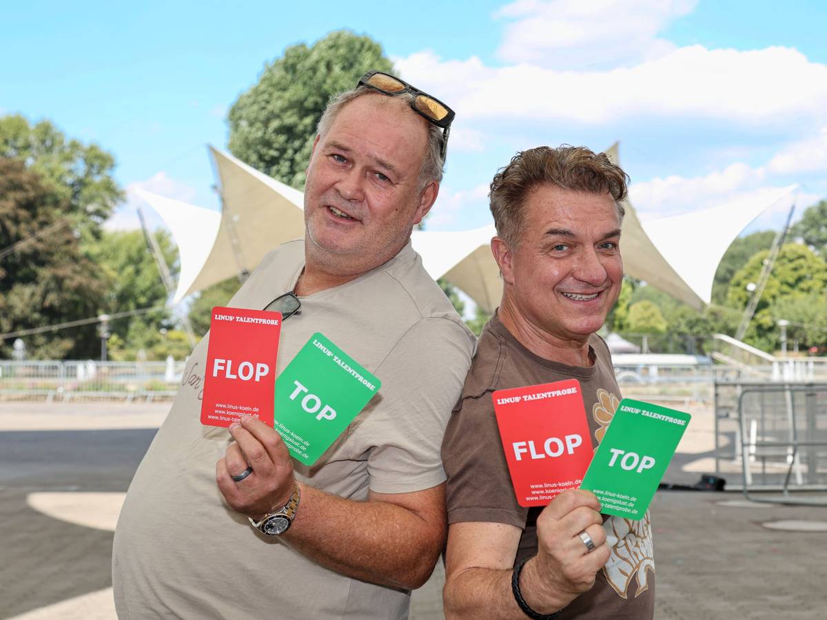 Walter Waldi Lehnertz zusammen mit Entertainer Linus im Tanzbrunnen.