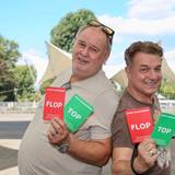 Walter Waldi Lehnertz zusammen mit Entertainer Linus im Tanzbrunnen.