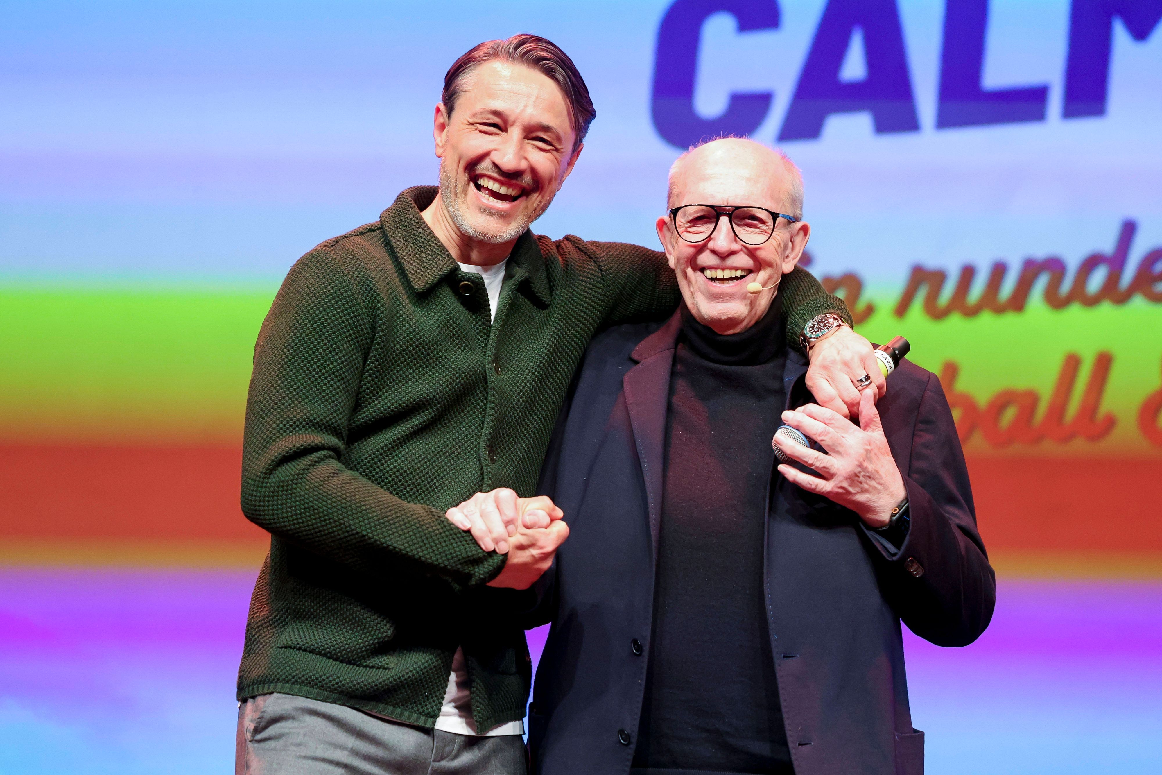 Trainer Niko Kovač von Borussia Dortmund und Reiner Calmund auf der Bühne.