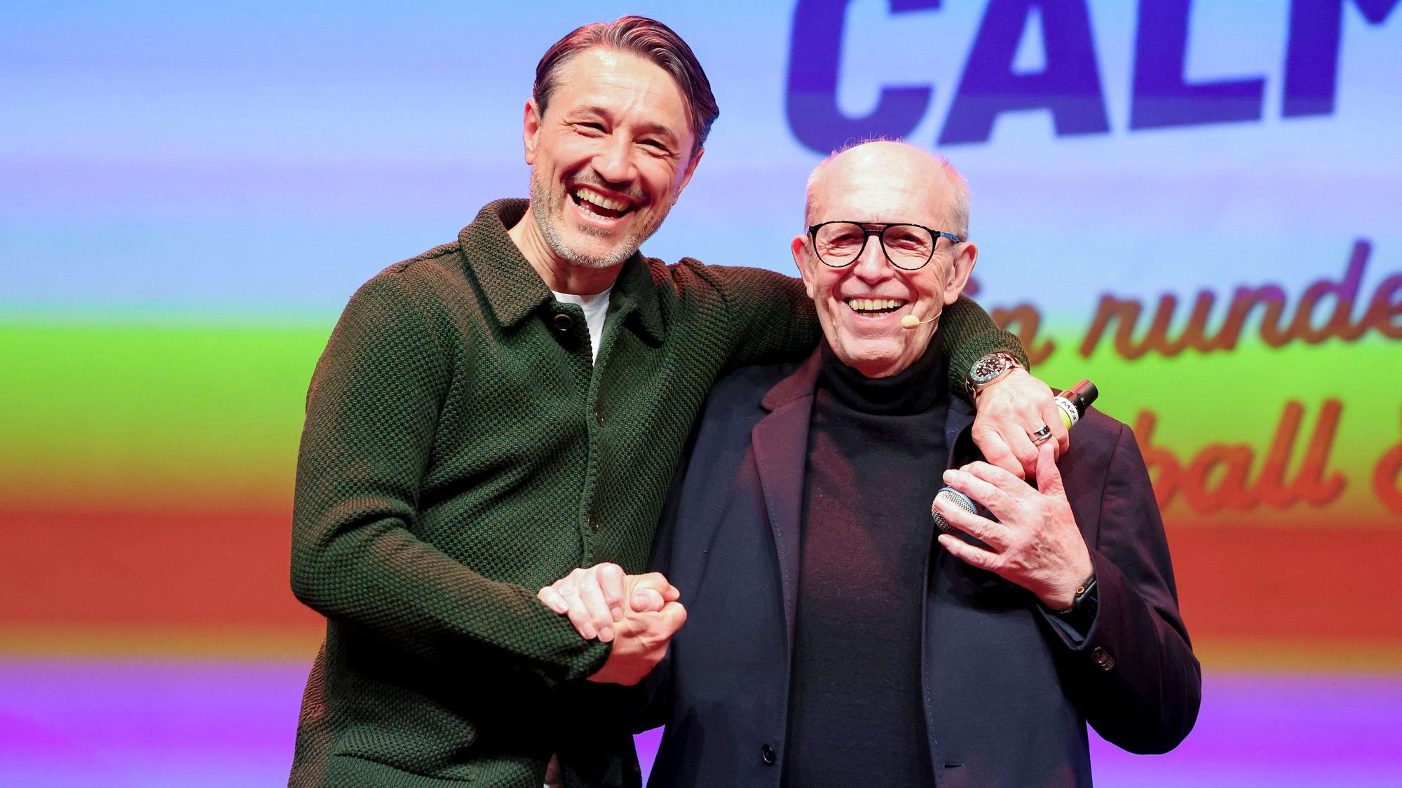Trainer Niko Kovač von Borussia Dortmund und Reiner Calmund auf der Bühne.