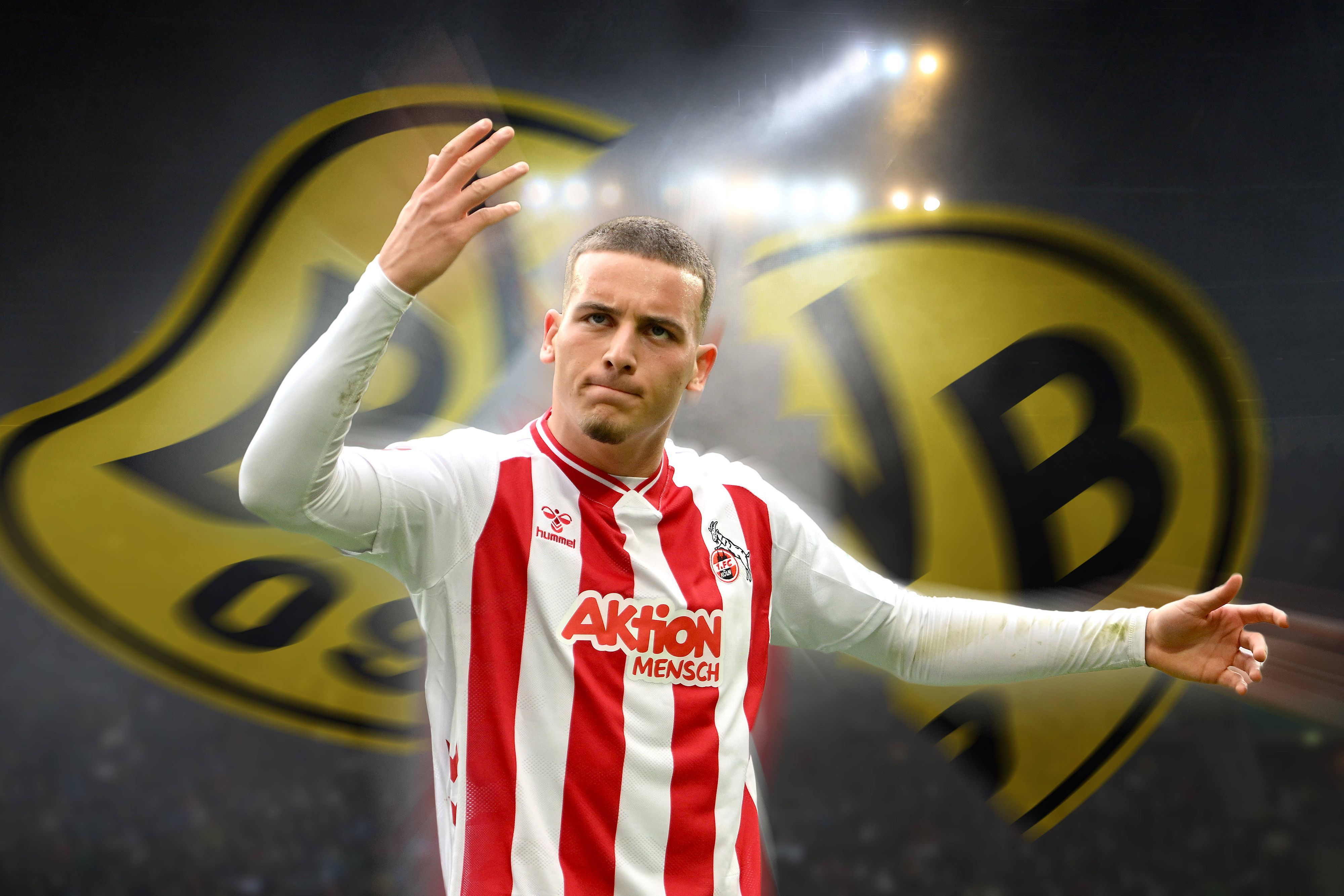 Fotomontage mit Said El Mala und dem Wappen von Borussia Dortmund.
