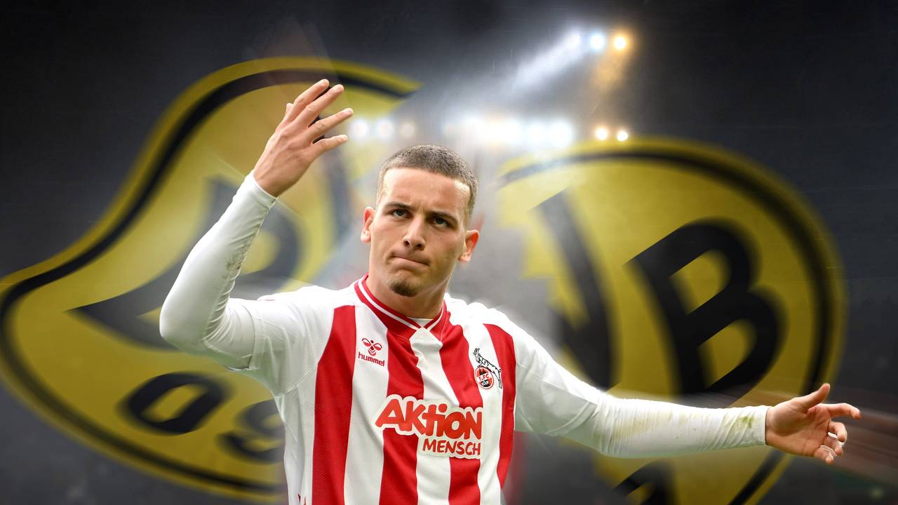 Said El Mala hadert, im Hintergrund zerbricht das Logo von Borussia Dortmund.