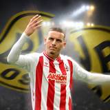 Fotomontage mit Said El Mala und dem Wappen von Borussia Dortmund.