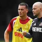 René Wagner und Said El Mala beim 1. FC Köln auf dem Trainingsplatz.