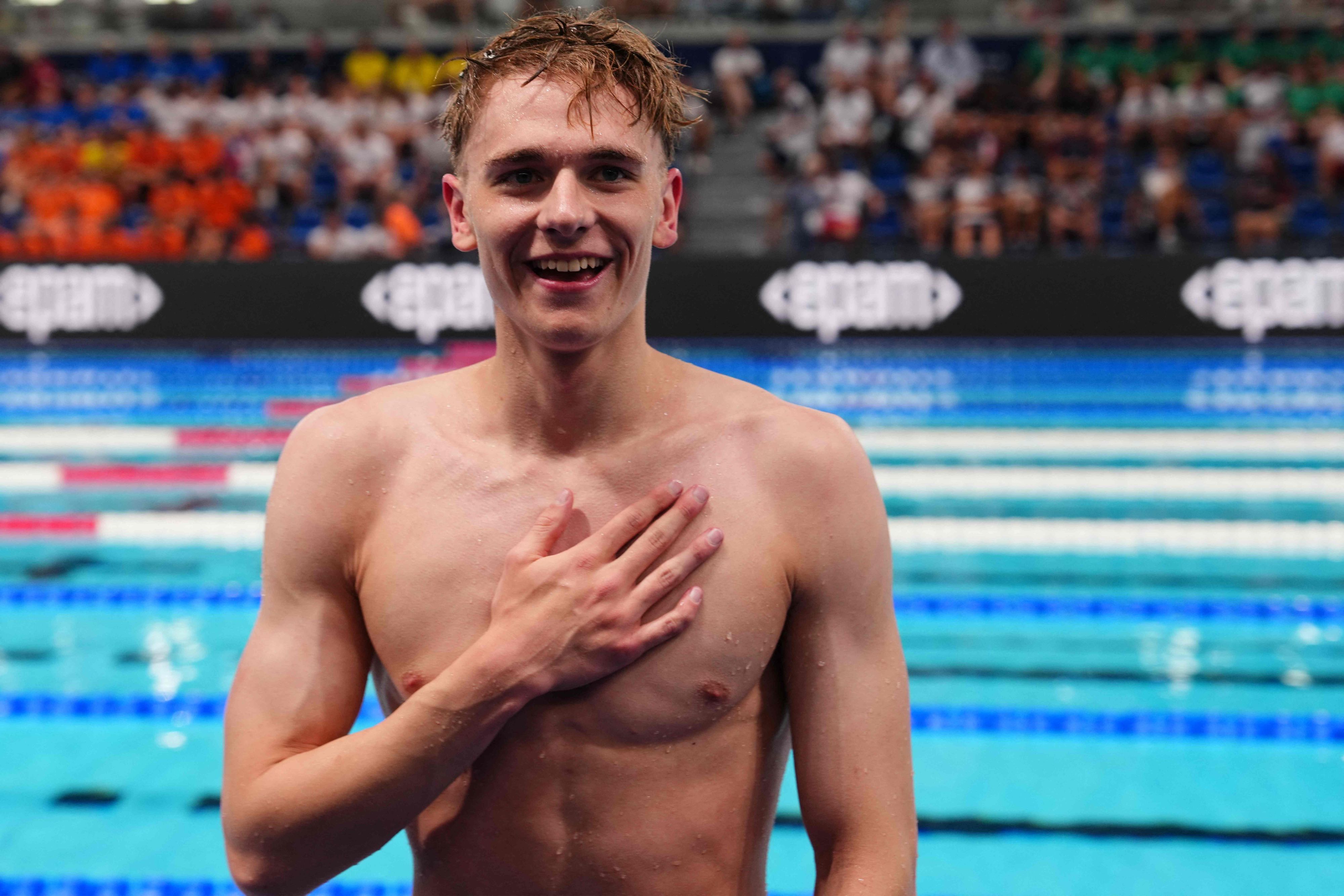 Johannes Liebmann freut sich nach dem Rennen.
