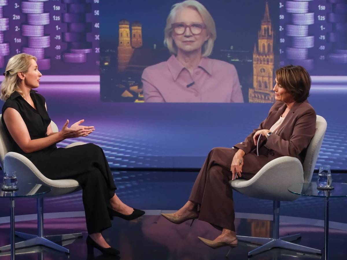 Monika Schnitzer (Mitte), Chefin der Wirtschaftsweisen, sprach sich bei „Maischberger“ gegen die Enteignung von Wohnungsbaugesellschaften aus. (Bild: WDR/ Oliver Ziebe)
