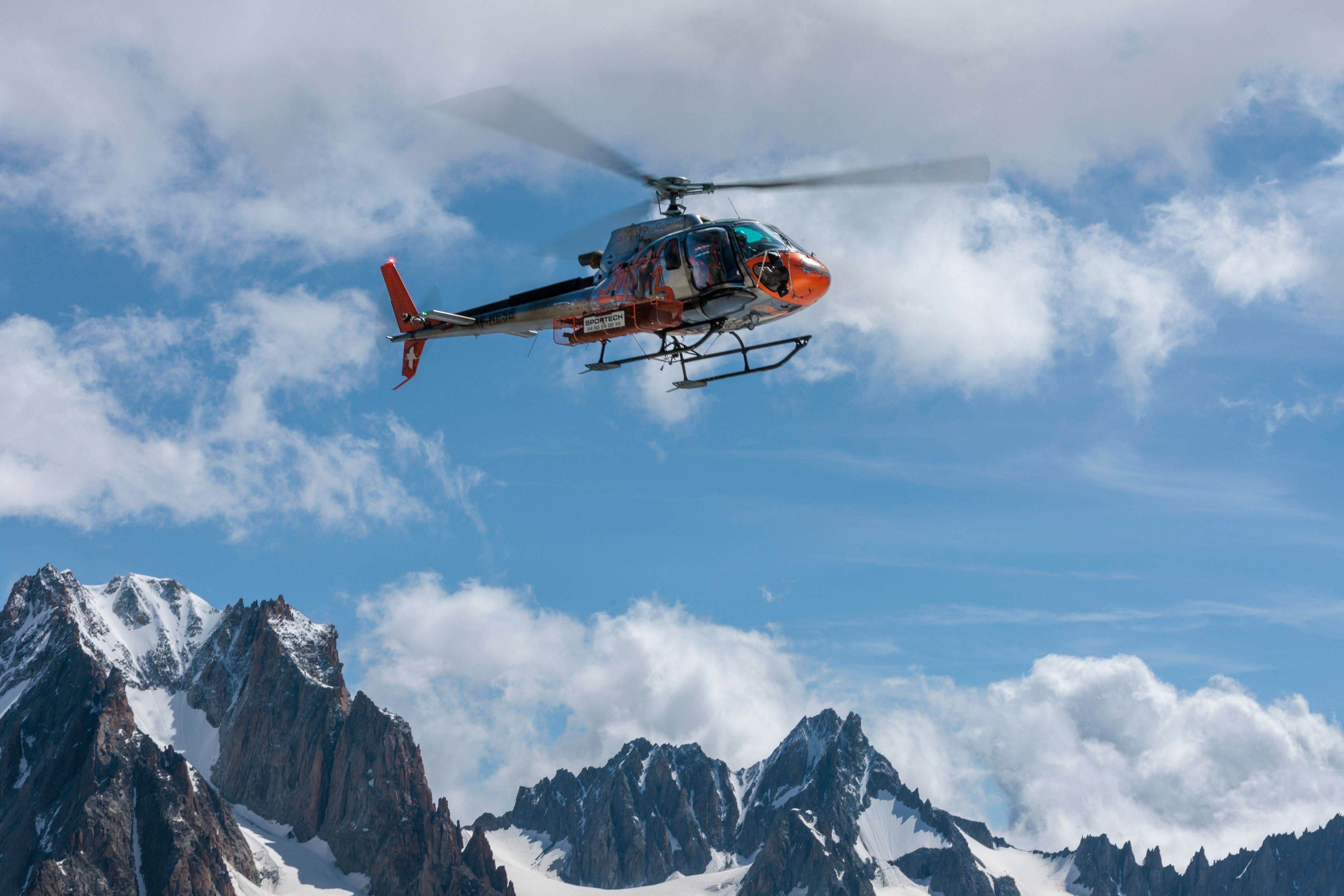 Heli am Mont Blanc.