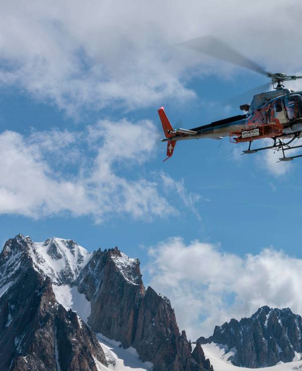 Heli am Mont Blanc.